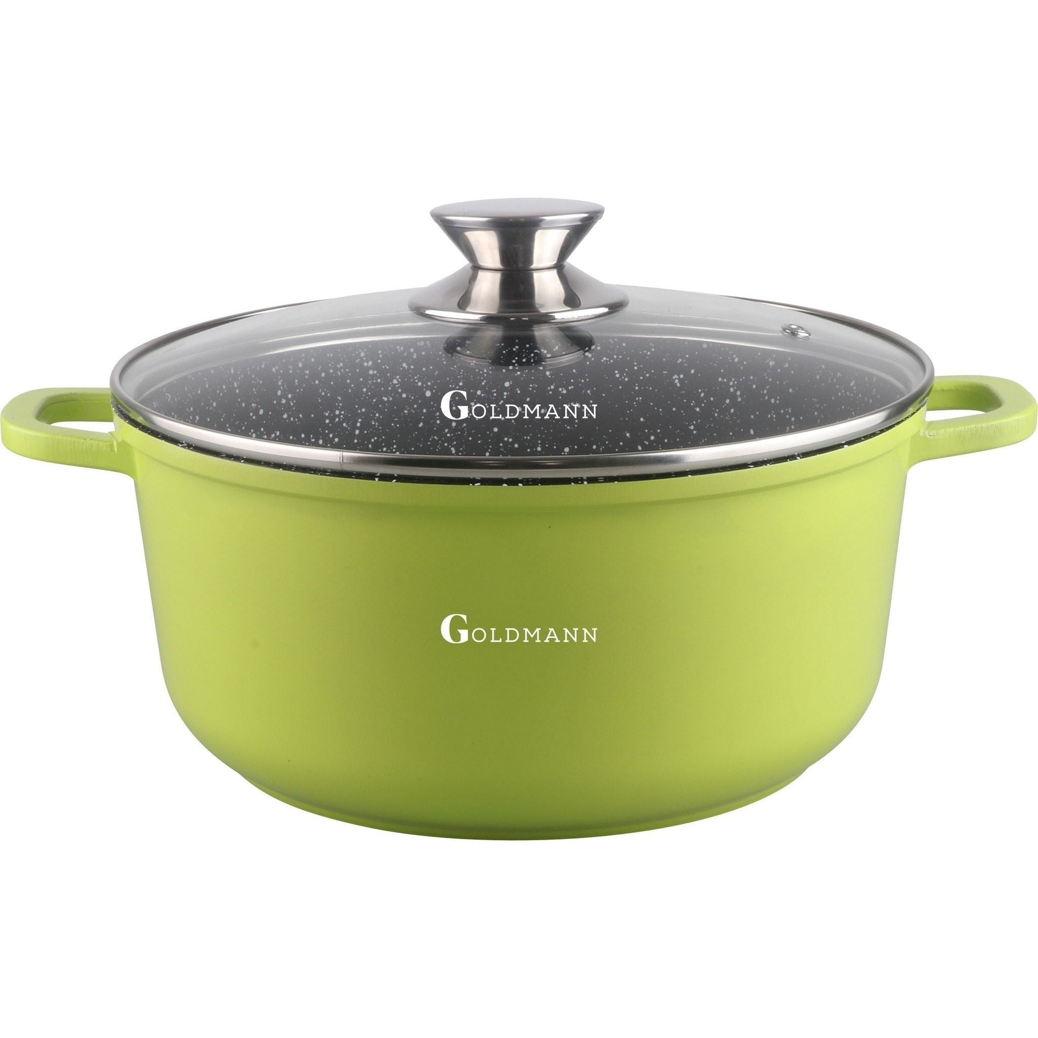 Cratiță Marmorată Verde 6.5L cu Capac Sticlă