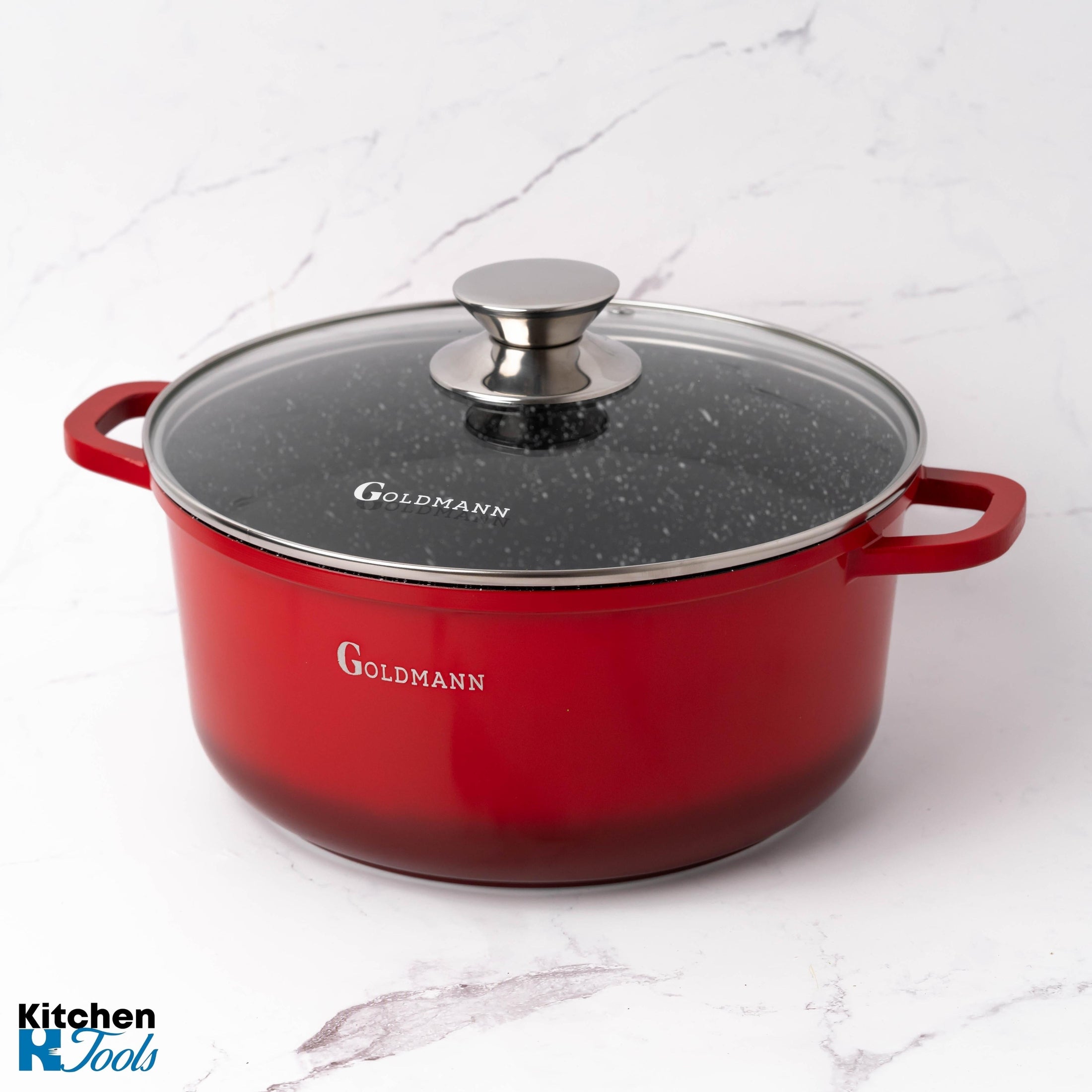 Cratiță marmorată 6.5L cu capac sticlă - Goldmann