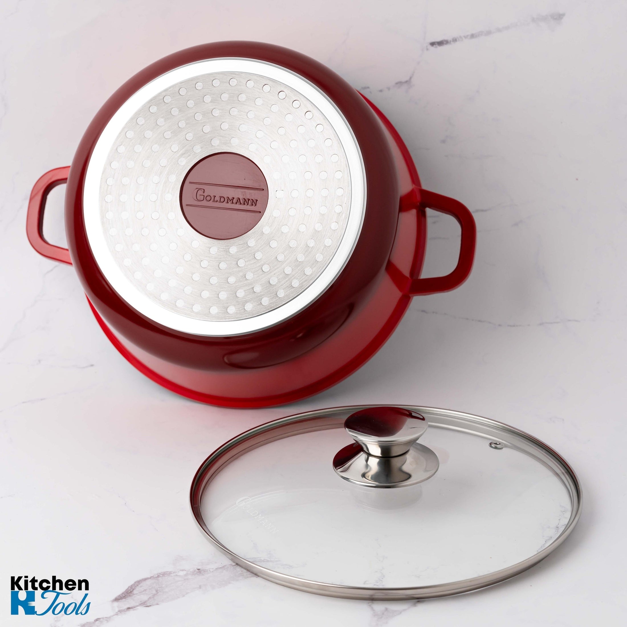 Cratiță marmorată 6.5L cu capac sticlă - Goldmann