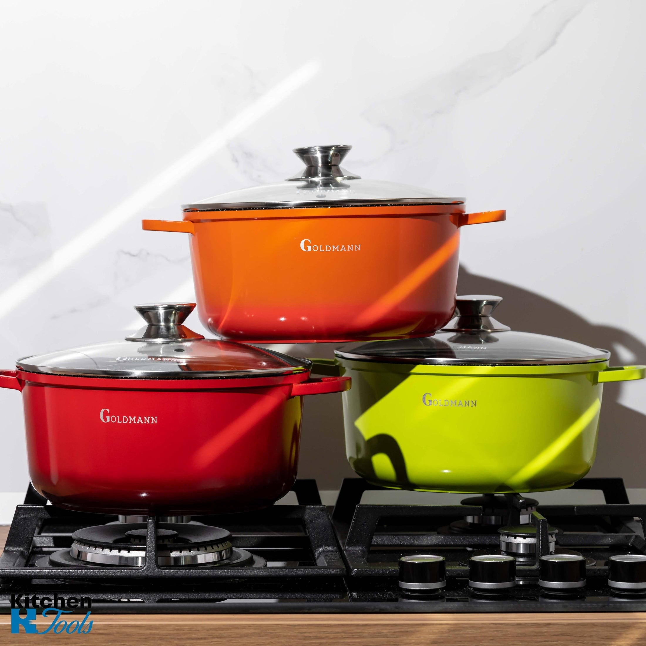 Cratită Marmorată Antiaderentă 2.3L Goldmann cu Capac