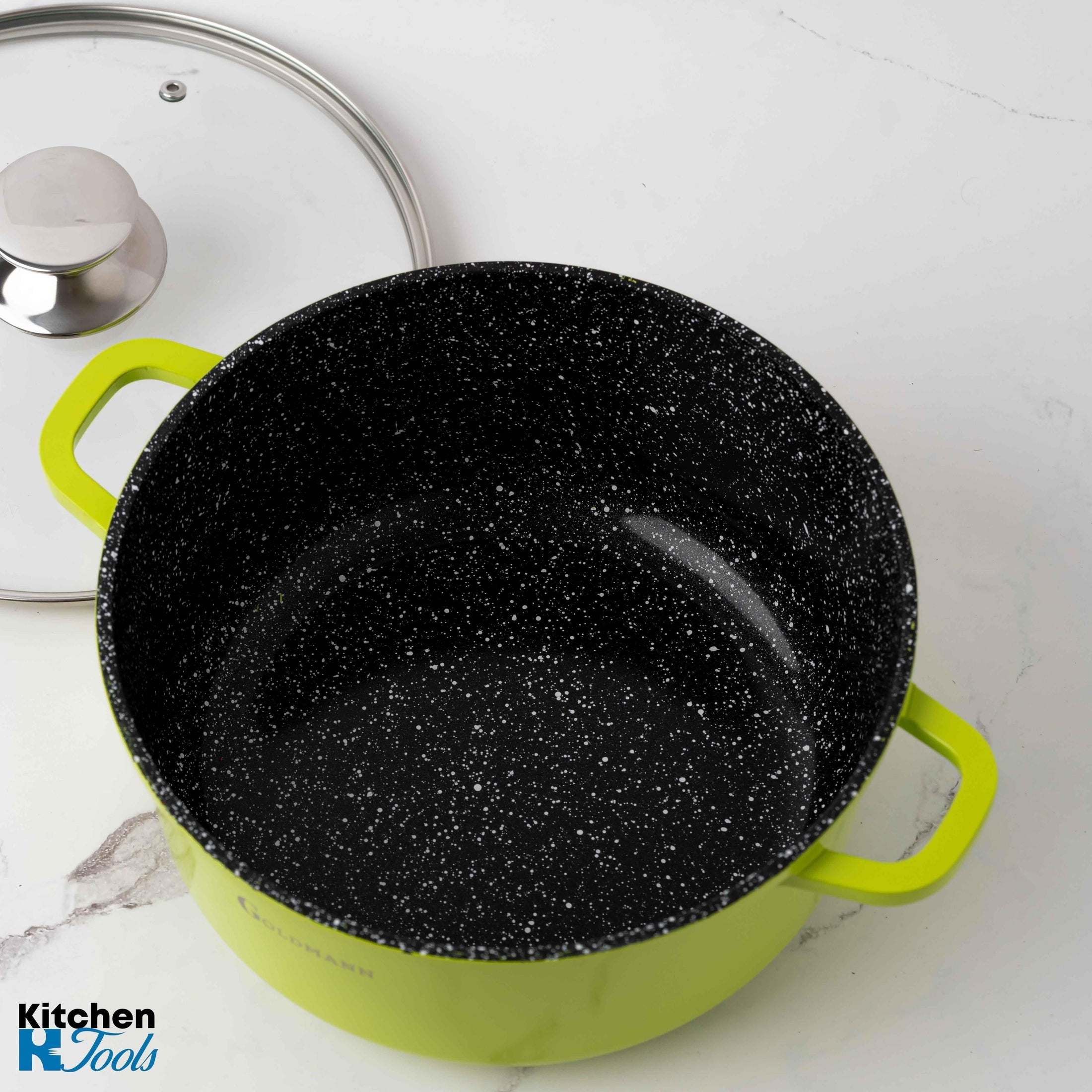 Cratită Marmorată Verde 2.3L cu Capac