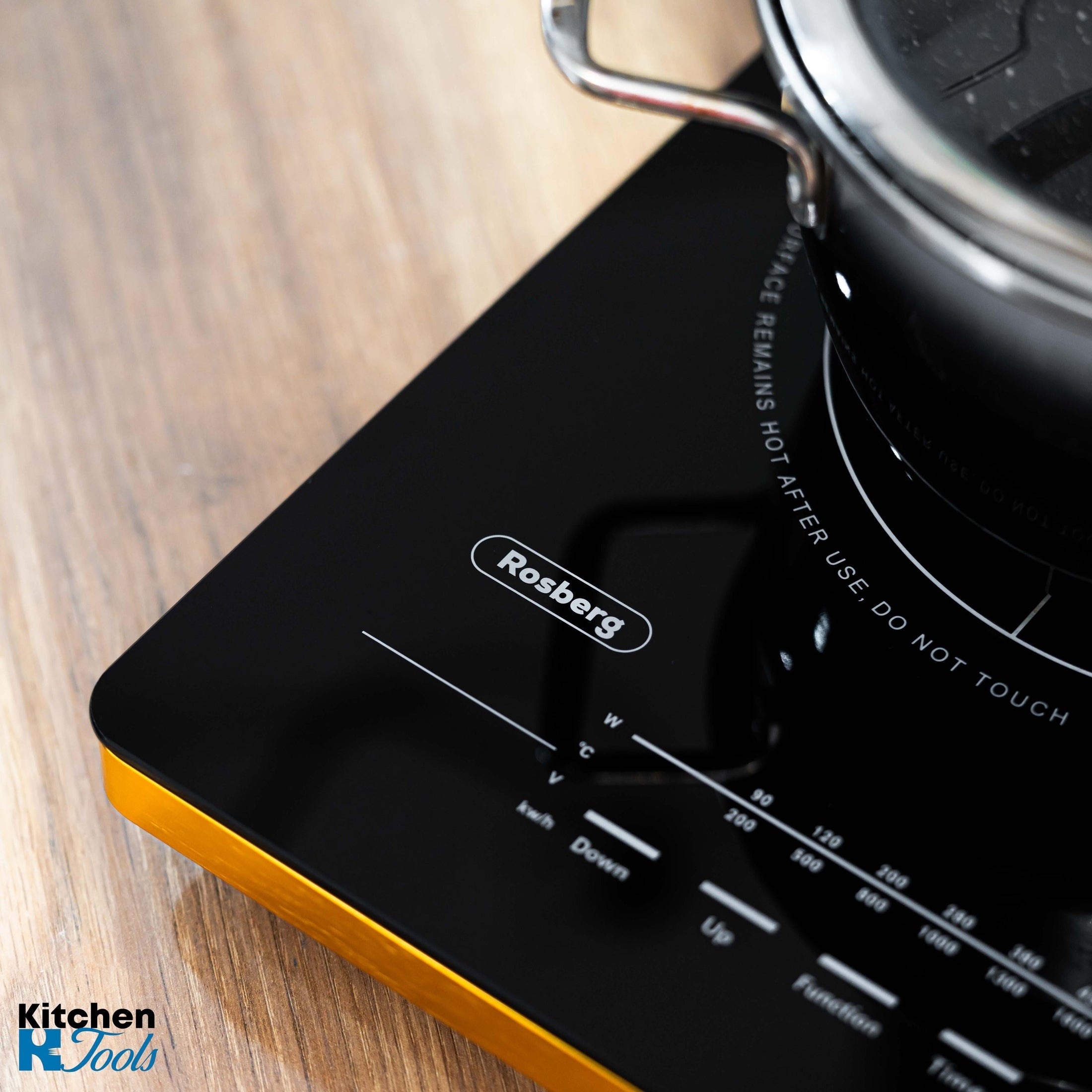 Plita Ceramica Rosberg, 2000W, 29x37cm, Cristal Negru