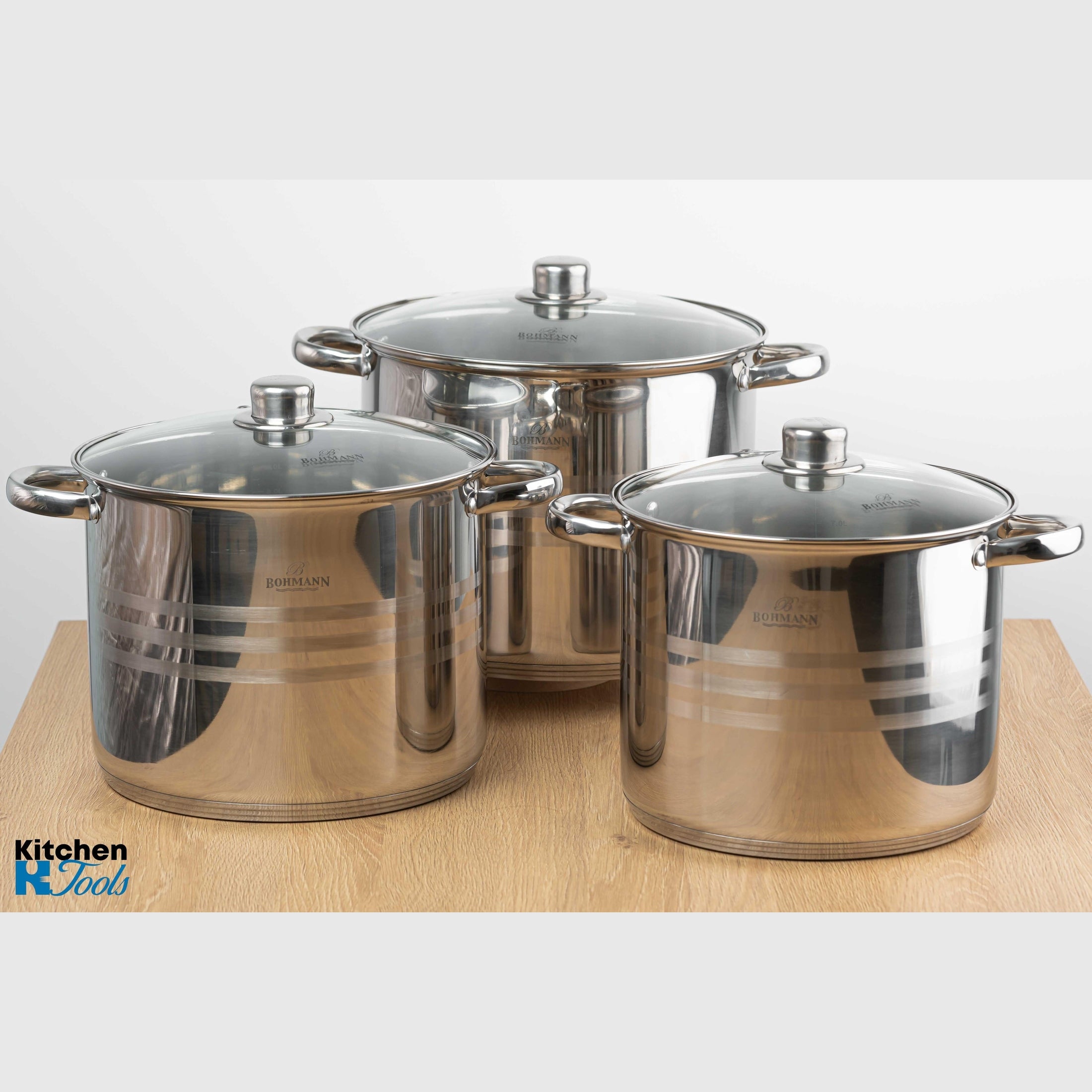Set oale 6 piese Bohmann inox, fund 3 straturi