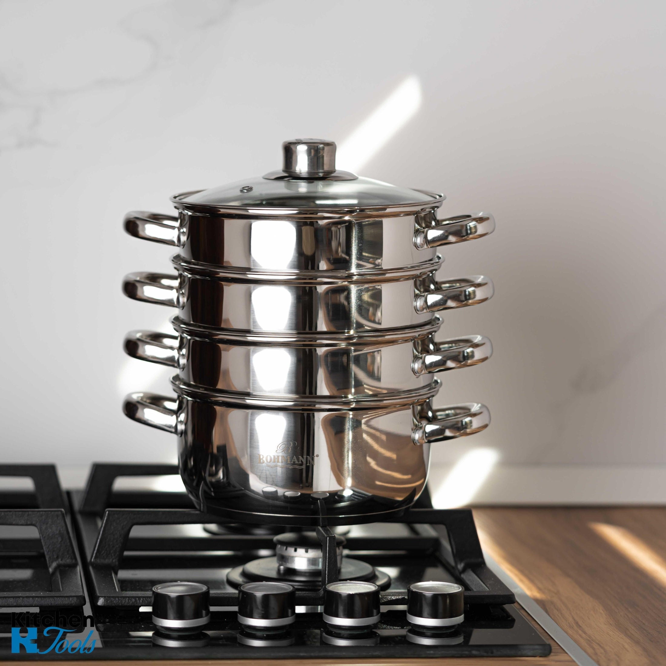 Set de gatit sub aburi din inox, 5 piese, 2.5L