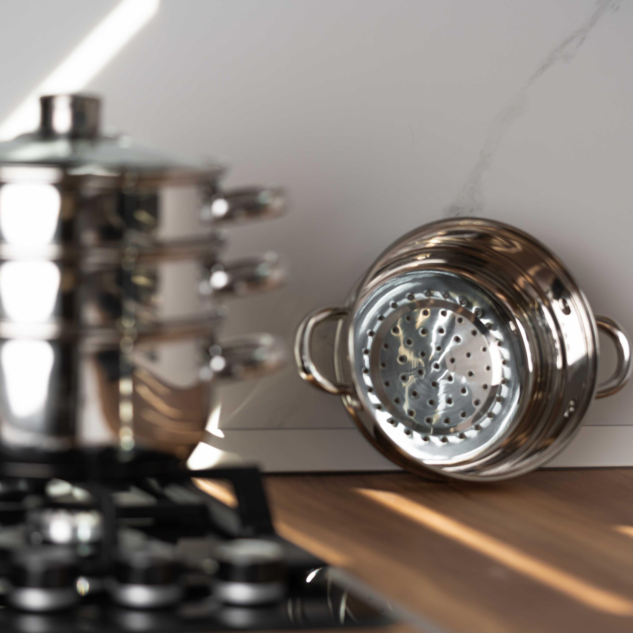 Set de gatit sub aburi din inox, 5 piese, 2.5L