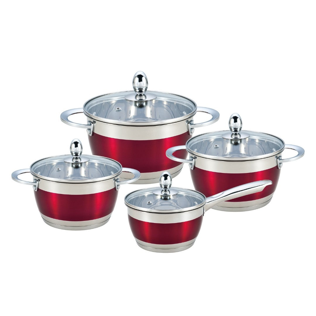 Set cratite inox 8 piese Bohmann Rosu