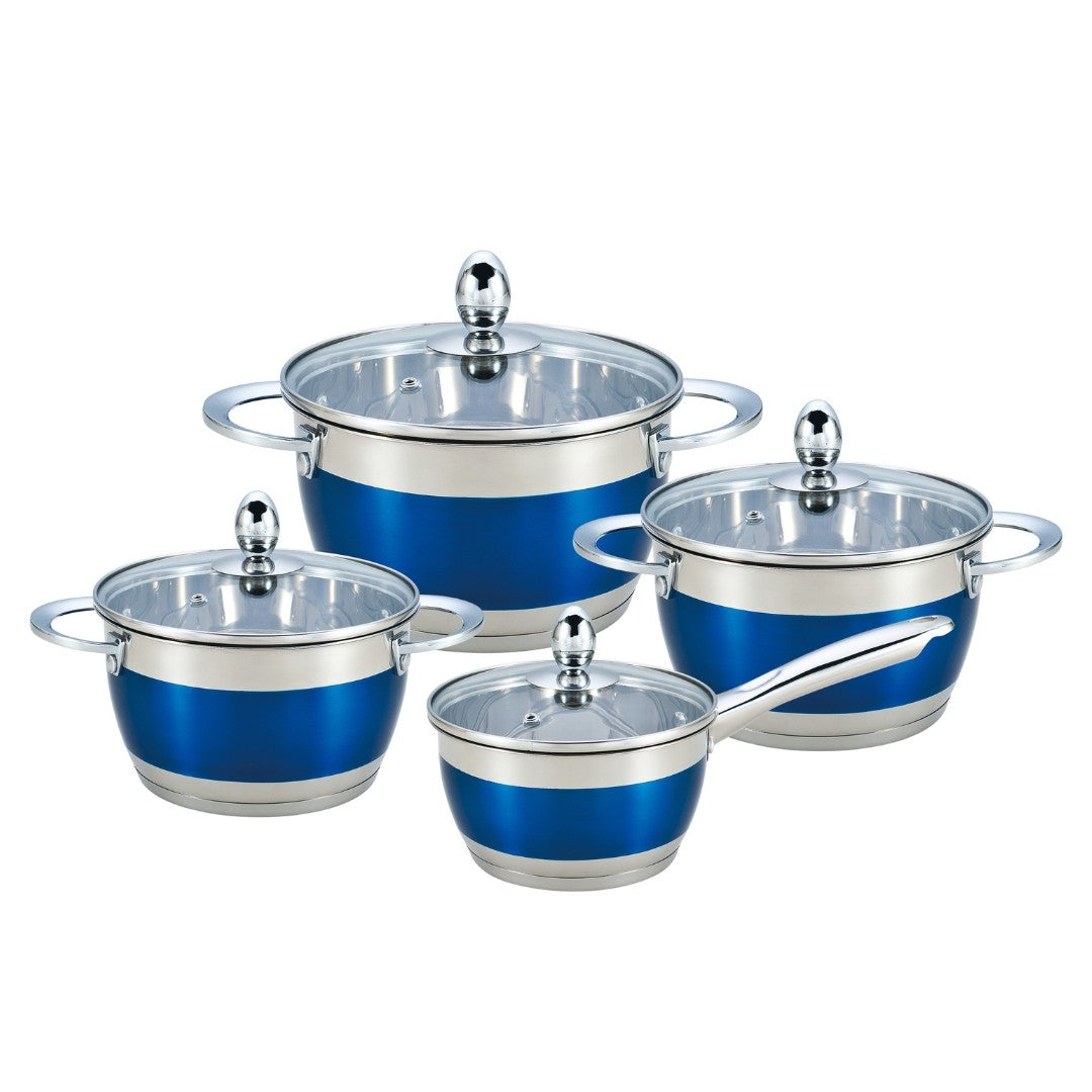 Set cratite albastru inox termorezistente Bohmann