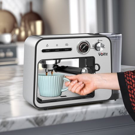 Espressor 3 în 1 cu Filtru Oțel și Spumă Lapte