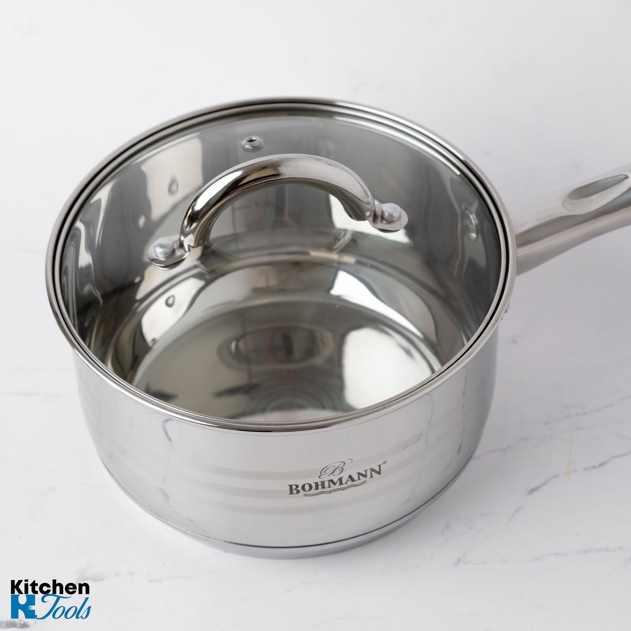 Cratita inox Bohmann, 2.7L, capac sticla termorezistent