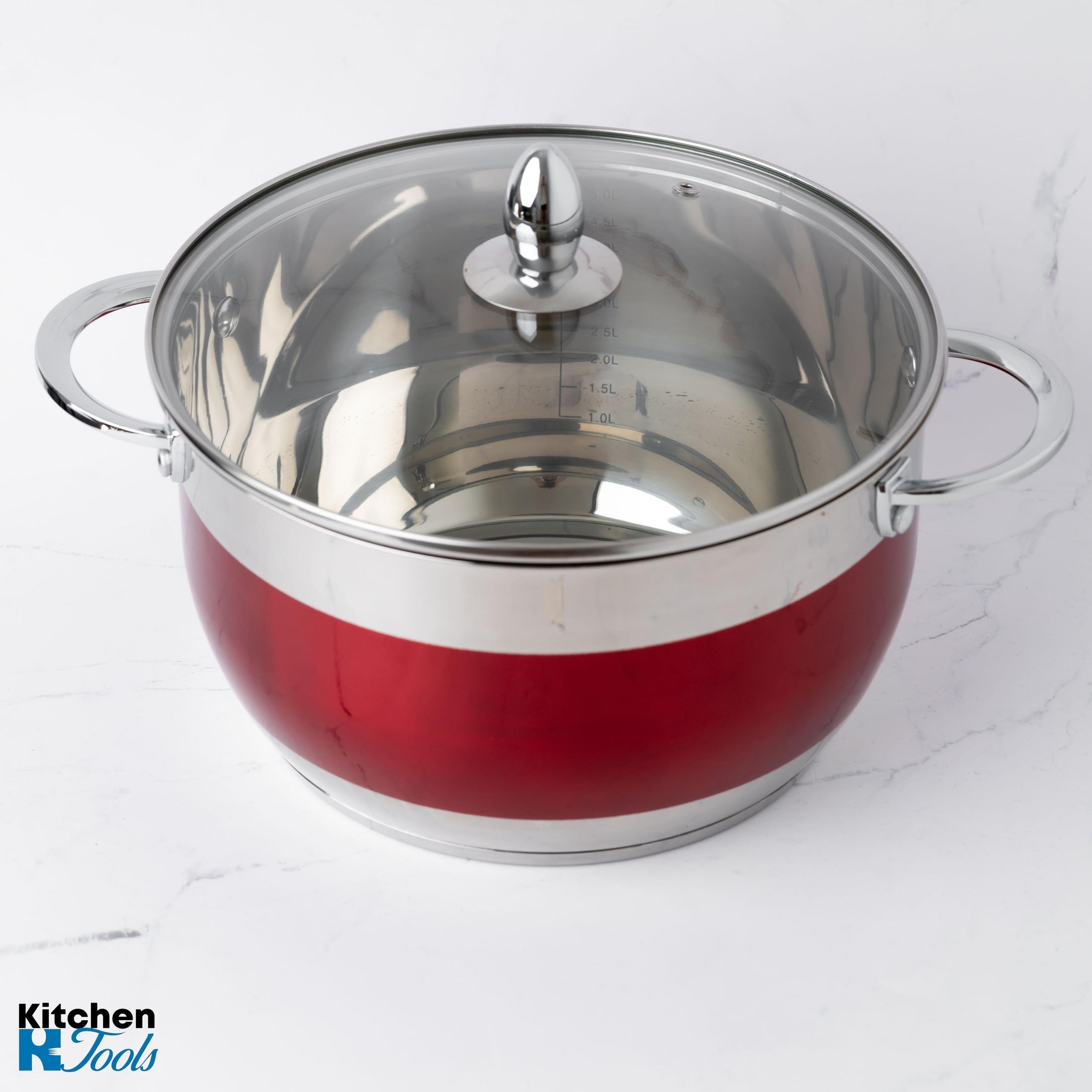 Cratita inox 22cm cu capac sticla Bohmann