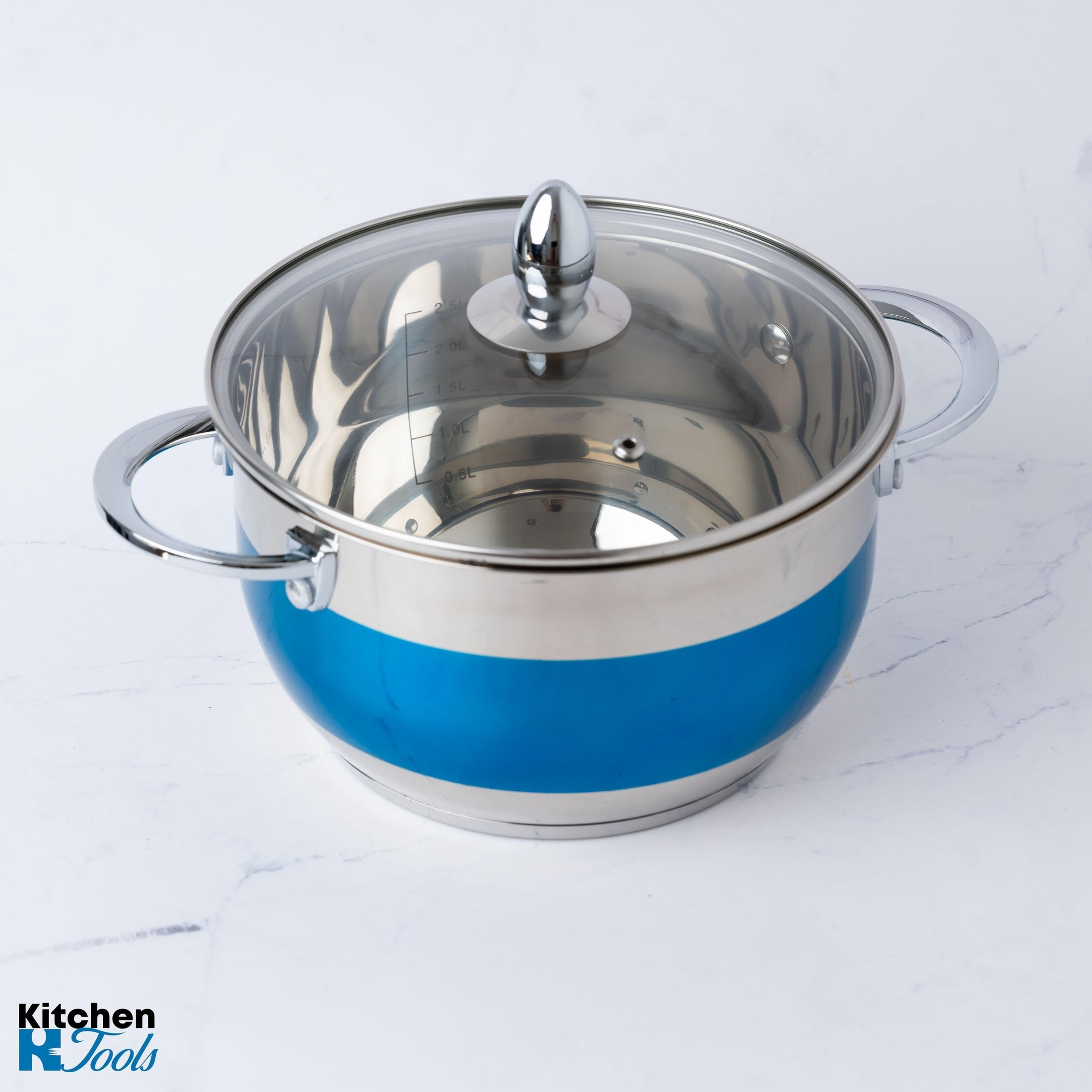 Cratita Inox 4.6L, 22cm, Capac Sticlă Termorezistentă