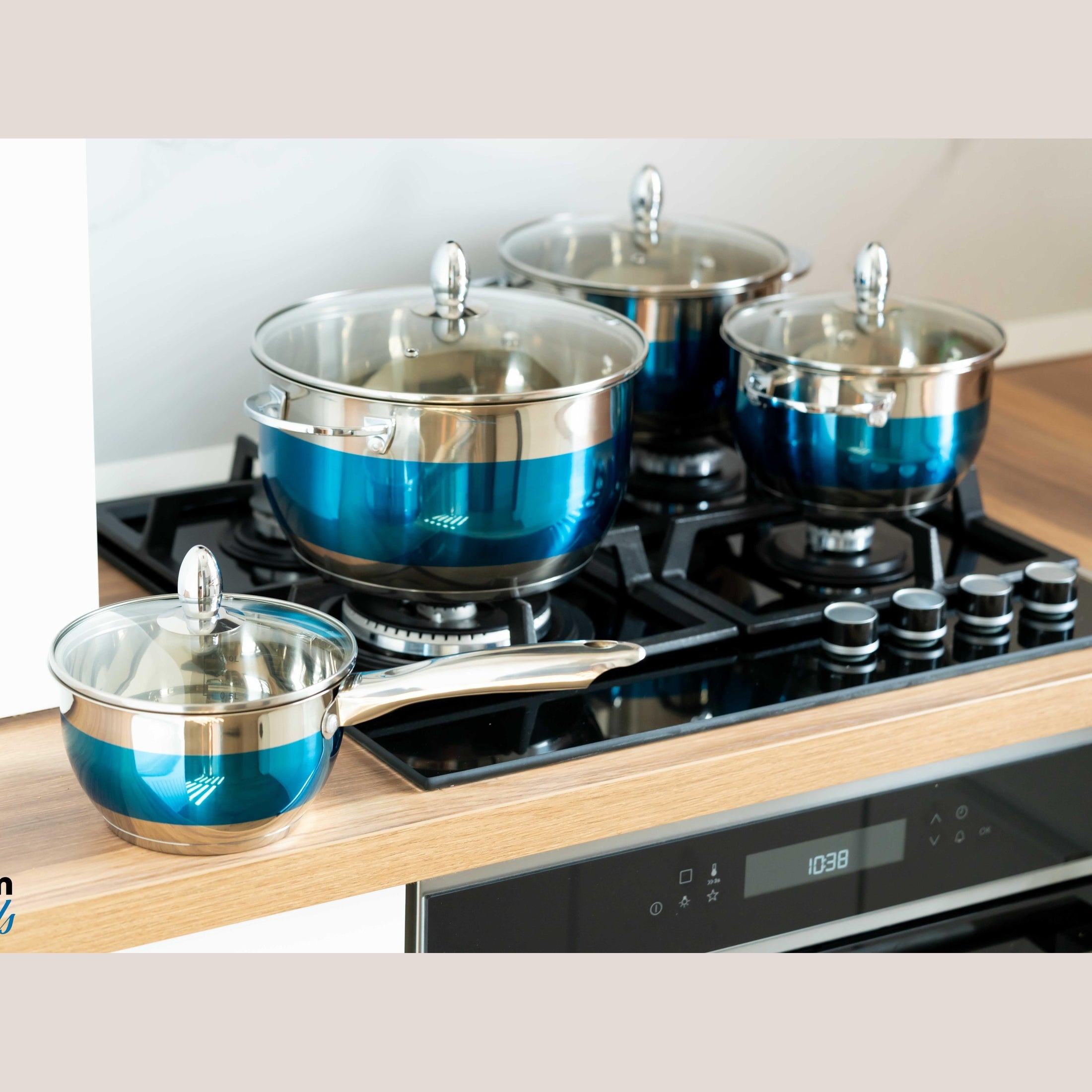 Cratita Inox 4.6L, 22cm, Capac Sticlă Termorezistentă