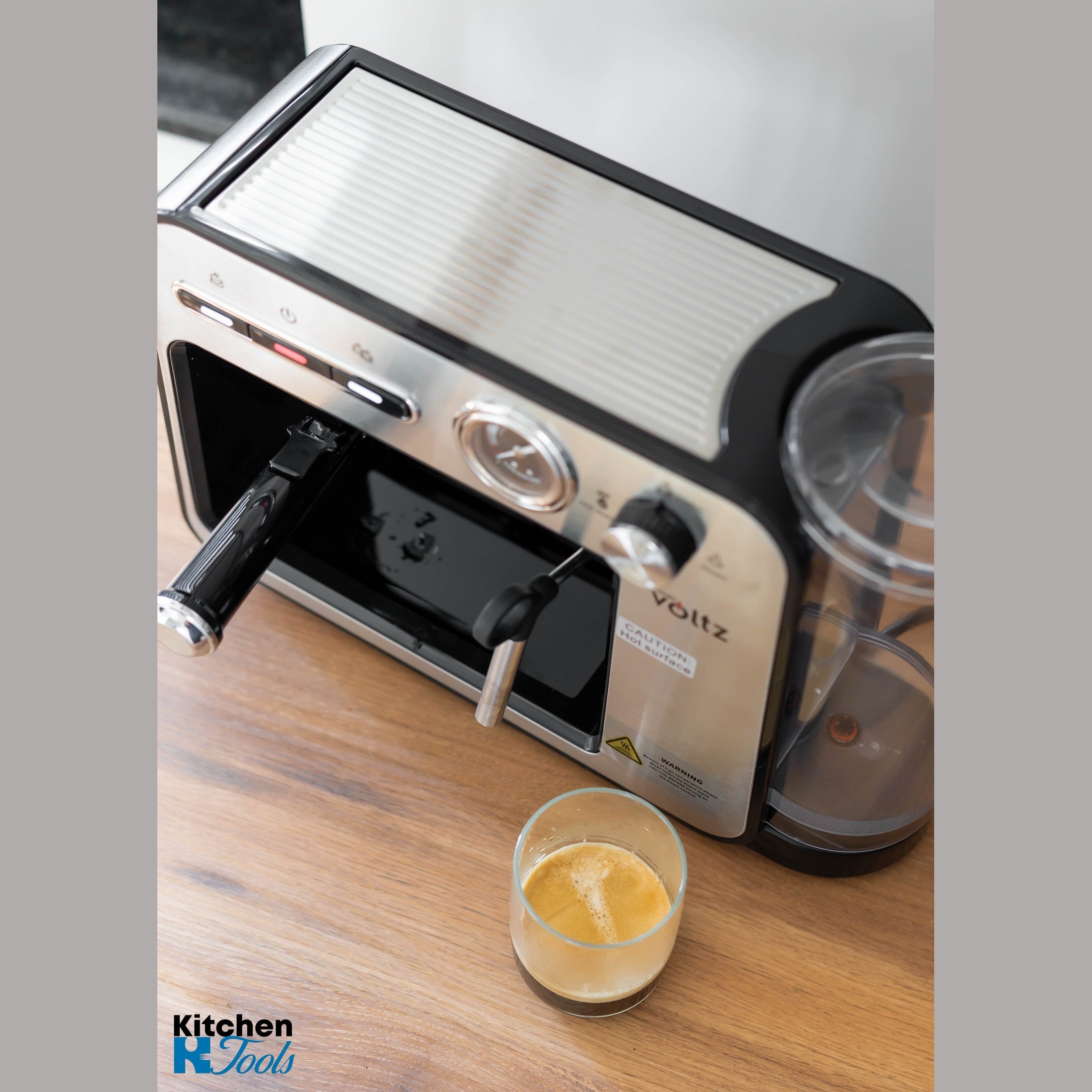 Espressor 3 în 1 cu Filtru Oțel și Spumă Lapte