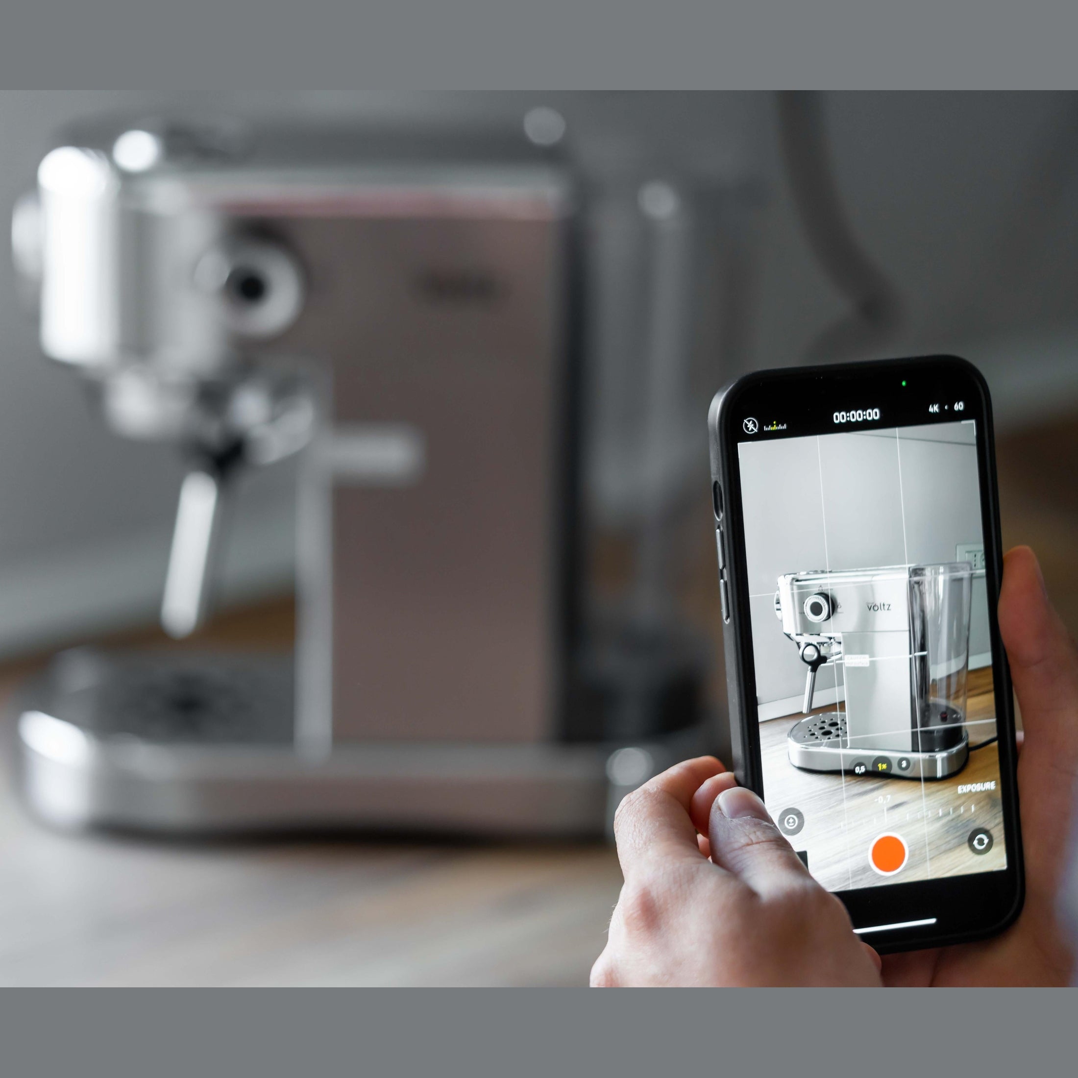 Espressor Oliver Voltz 1450W, 15 bar, Argintiu