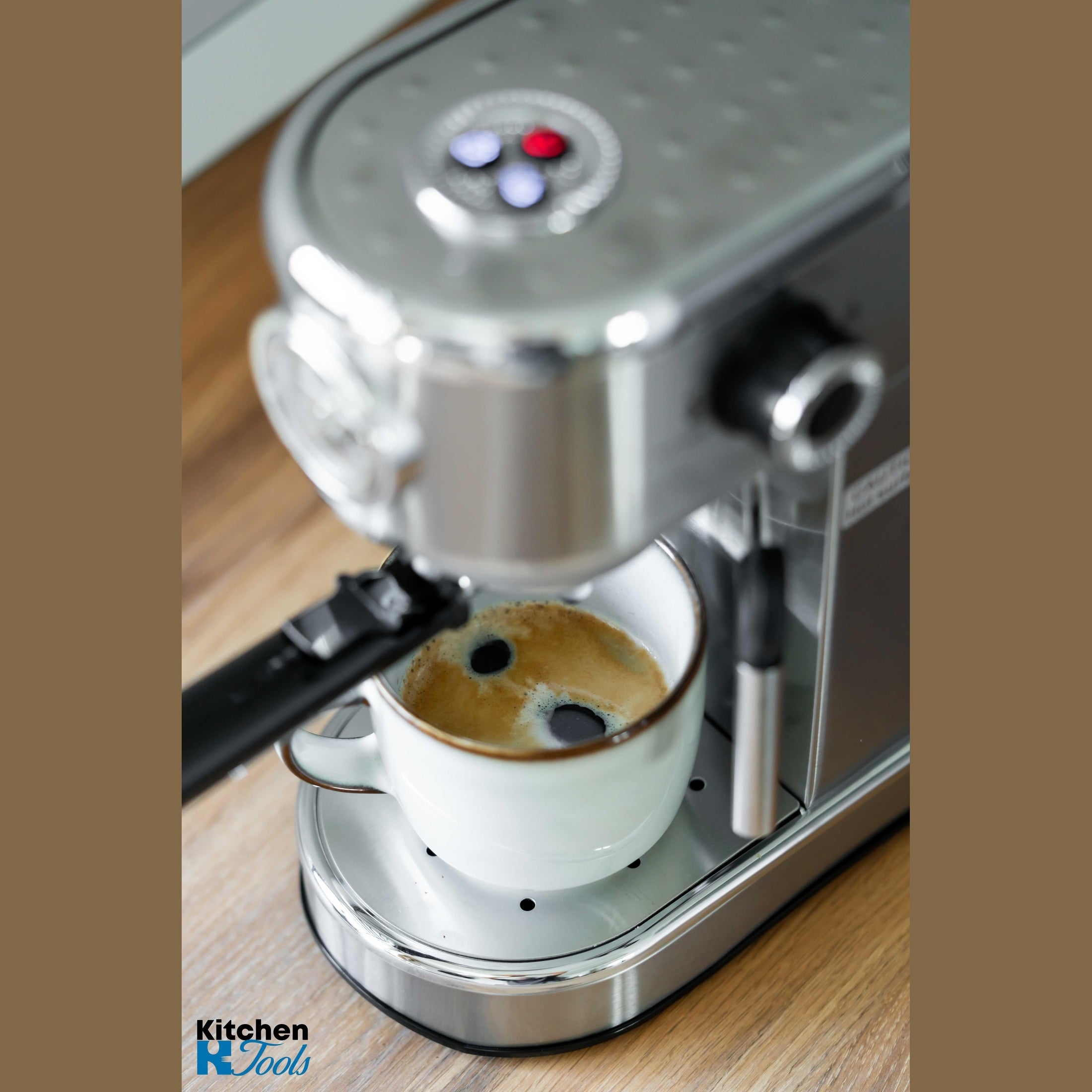 Espressor Oliver Voltz 1450W, 15 bar, Argintiu