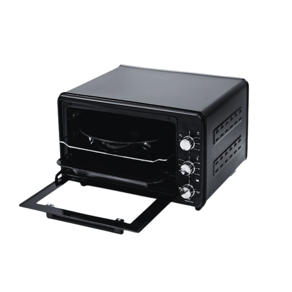 Cuptor electric negru cu gratar si tavi incluse