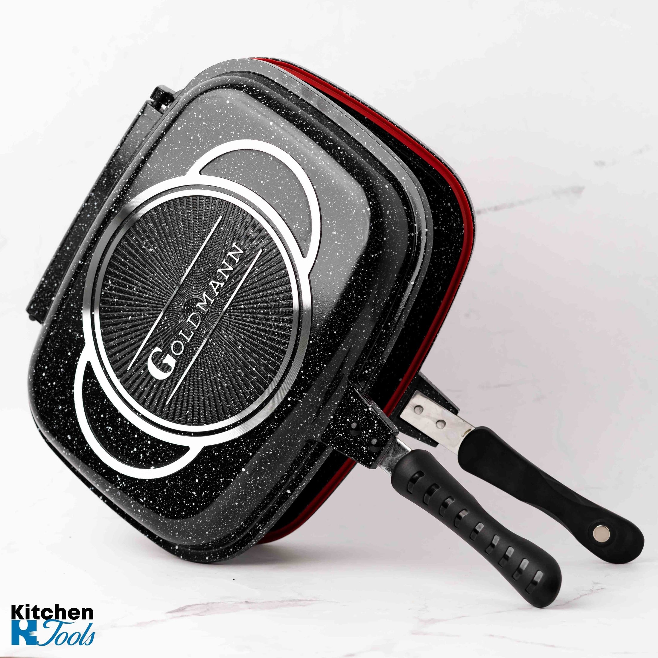 Tigaie Grill Dublă Goldmann, 36 cm, Acoperire Ceramică