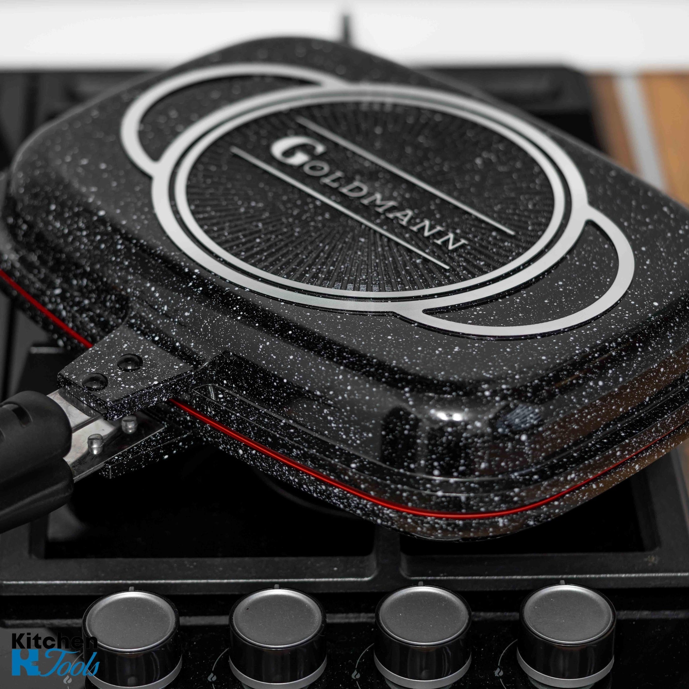 Tigaie Grill Dublă Goldmann, 36 cm, Acoperire Ceramică