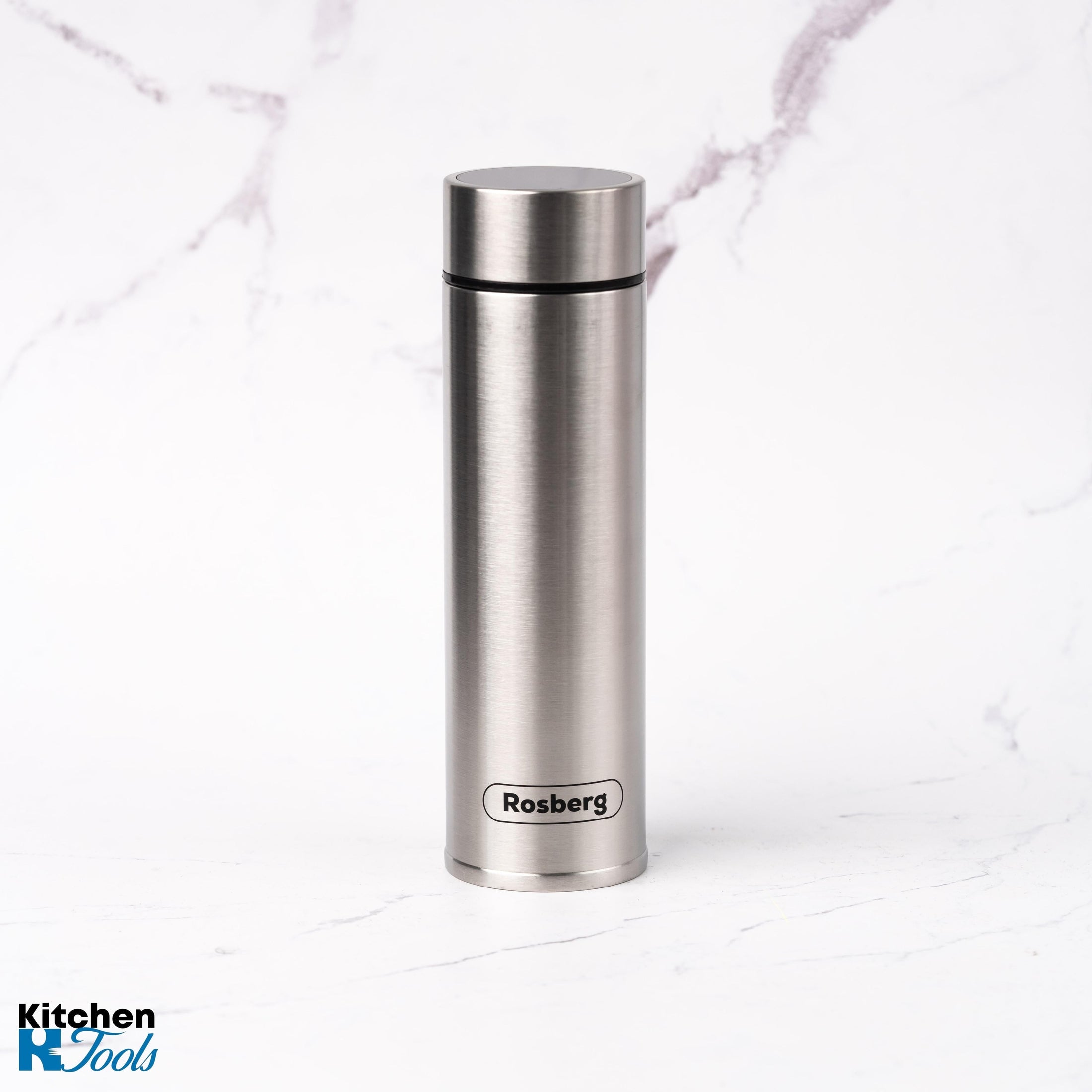 Termos Rosberg 500ml, gri metalic cu afișaj LED