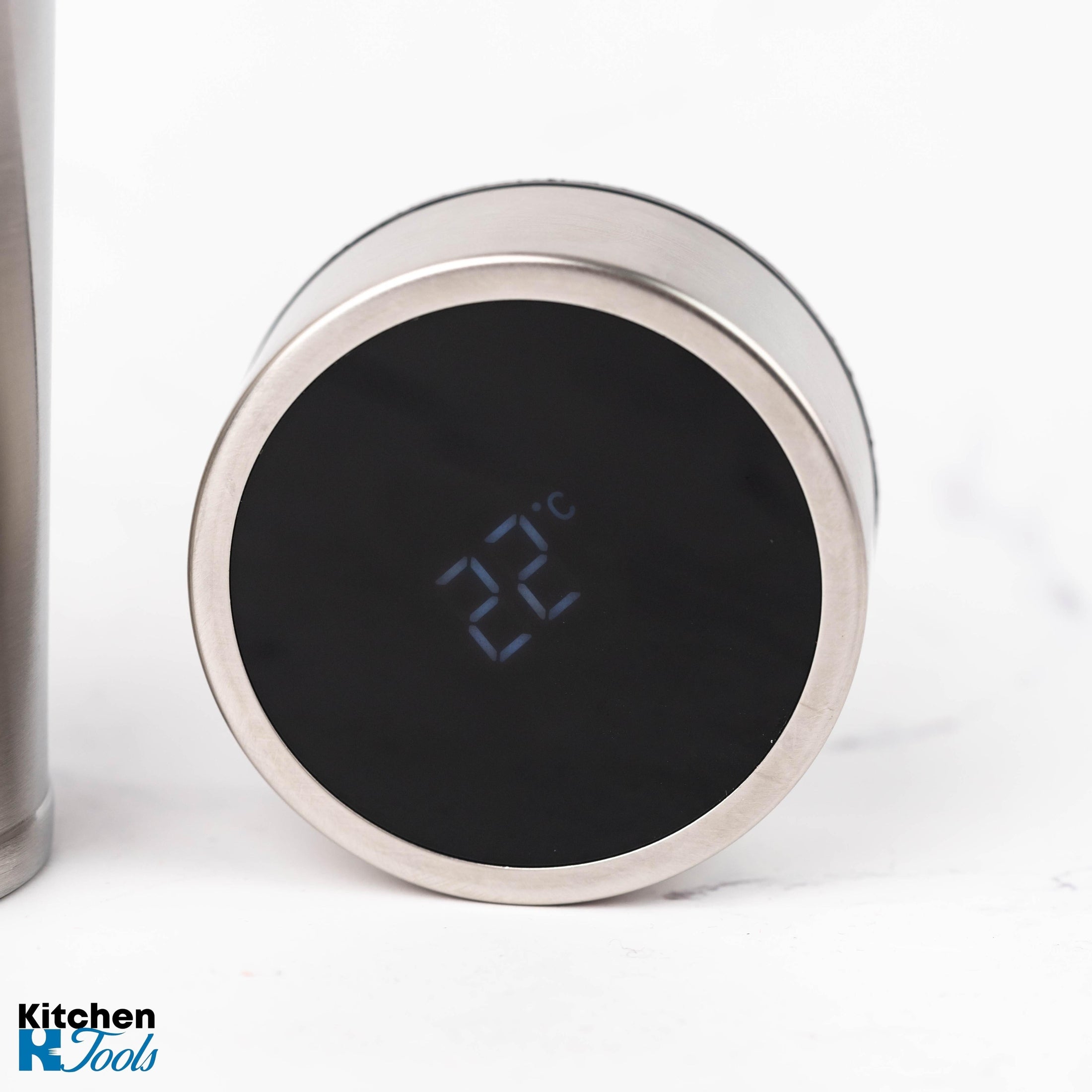 Termos Rosberg 500ml, gri metalic cu afișaj LED