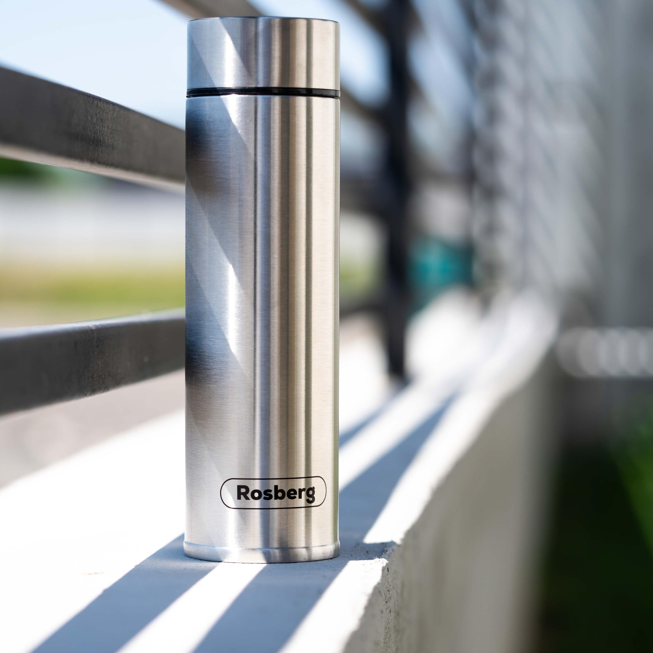 Termos Rosberg 500ml, gri metalic cu afișaj LED
