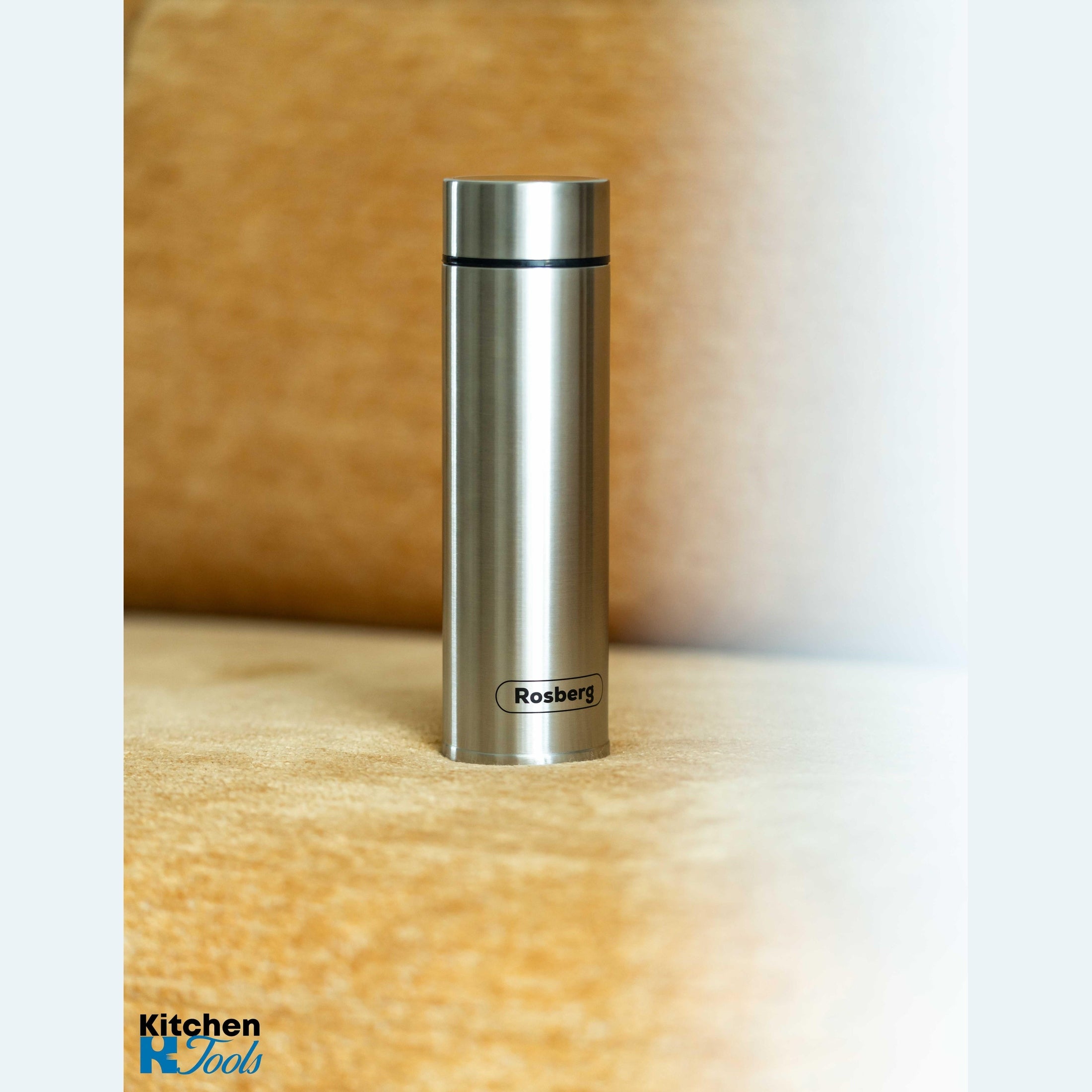 Termos Rosberg 500ml, gri metalic cu afișaj LED