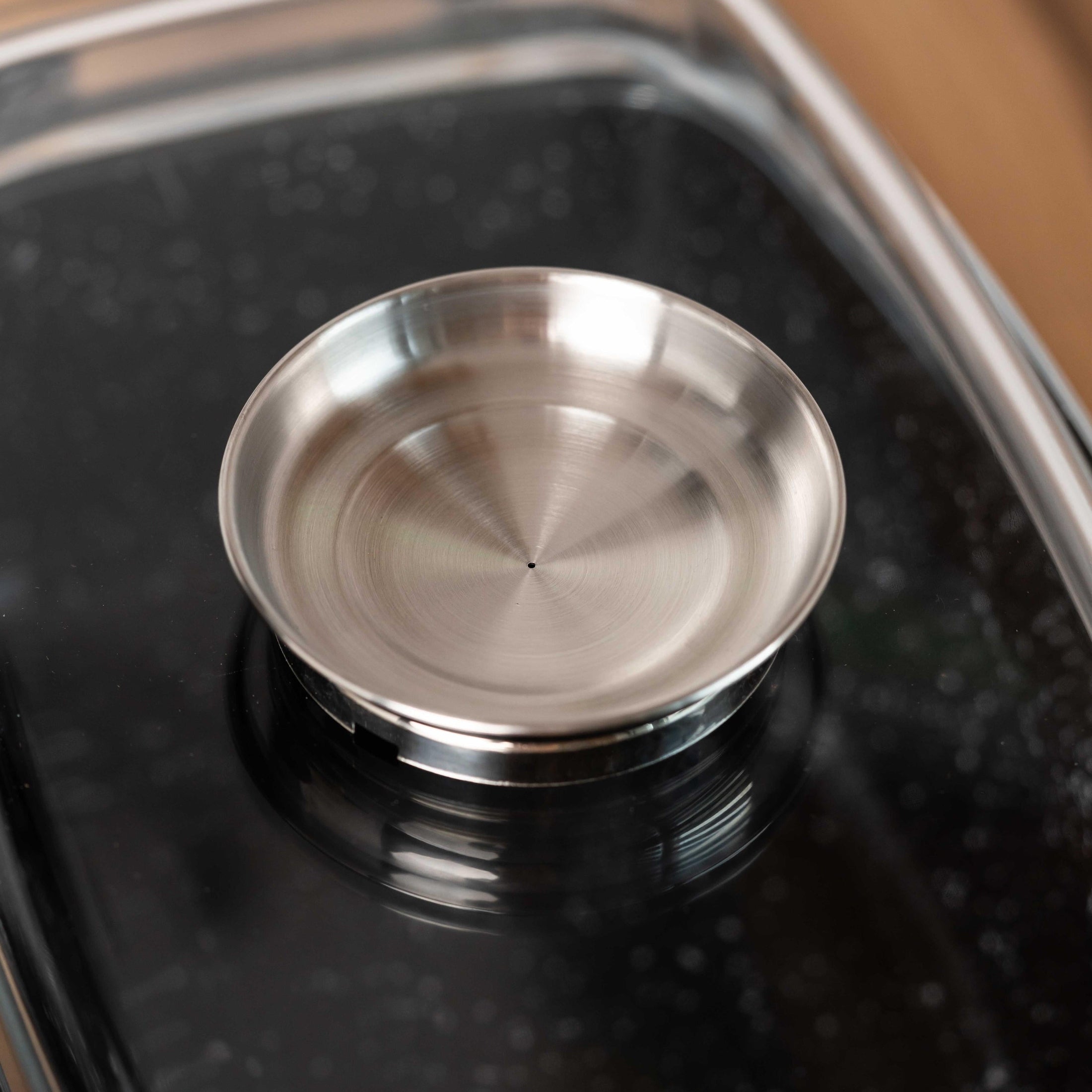 Roaster capac sticlă, 32cm, interior marmură