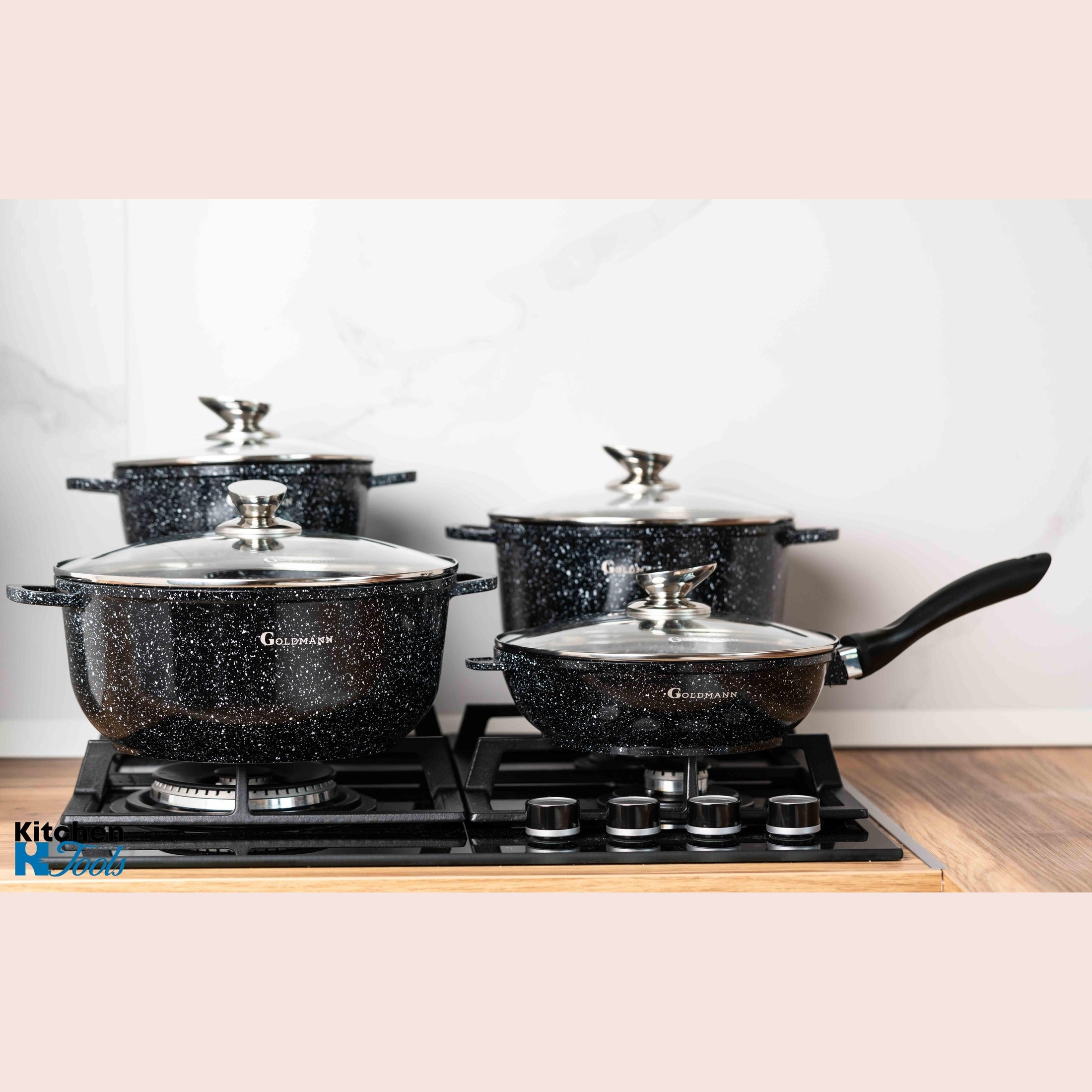 Set vase gătit și tigaie Goldmann, interior ceramic