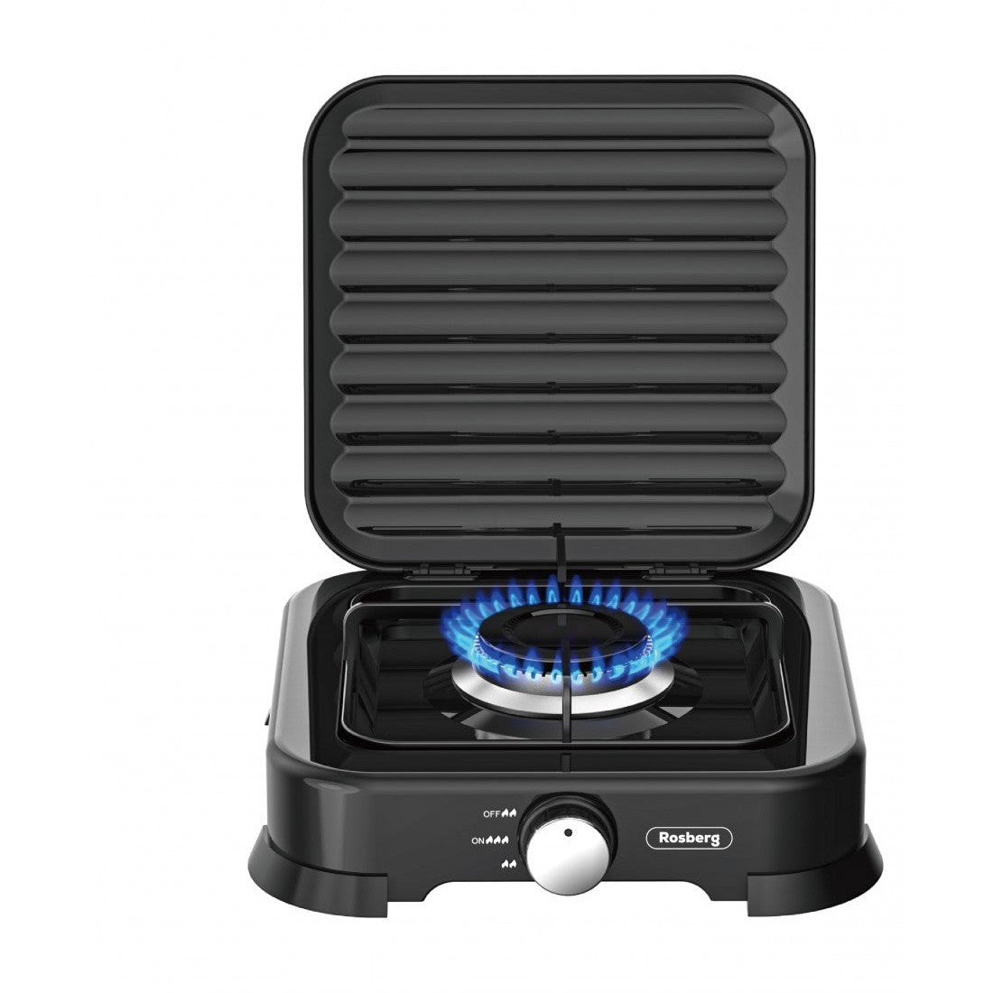 Aragaz Rosberg cu un arzător și capac, aluminiu, otel carbon