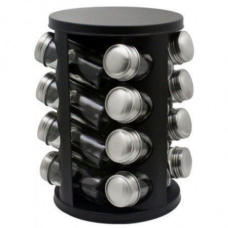 Set rotativ organizator condimente, 16 recipiente