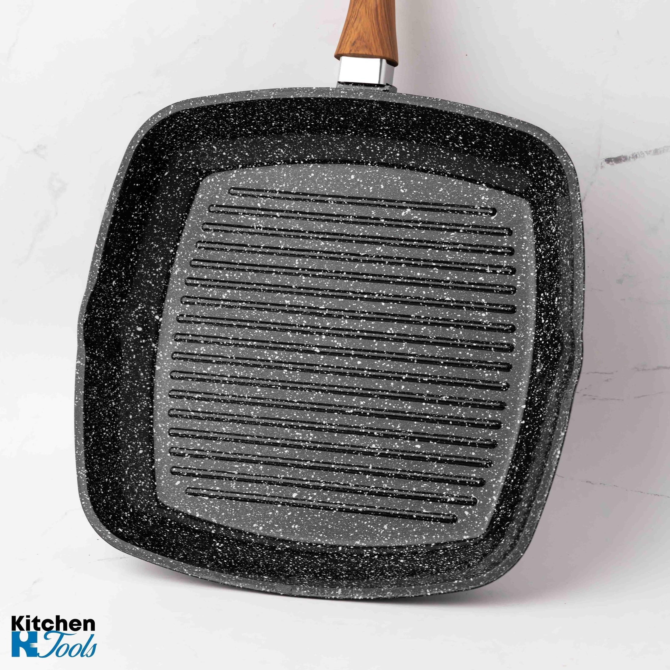 Tigaie grill aluminiu, 28 cm, acoperire ceramică