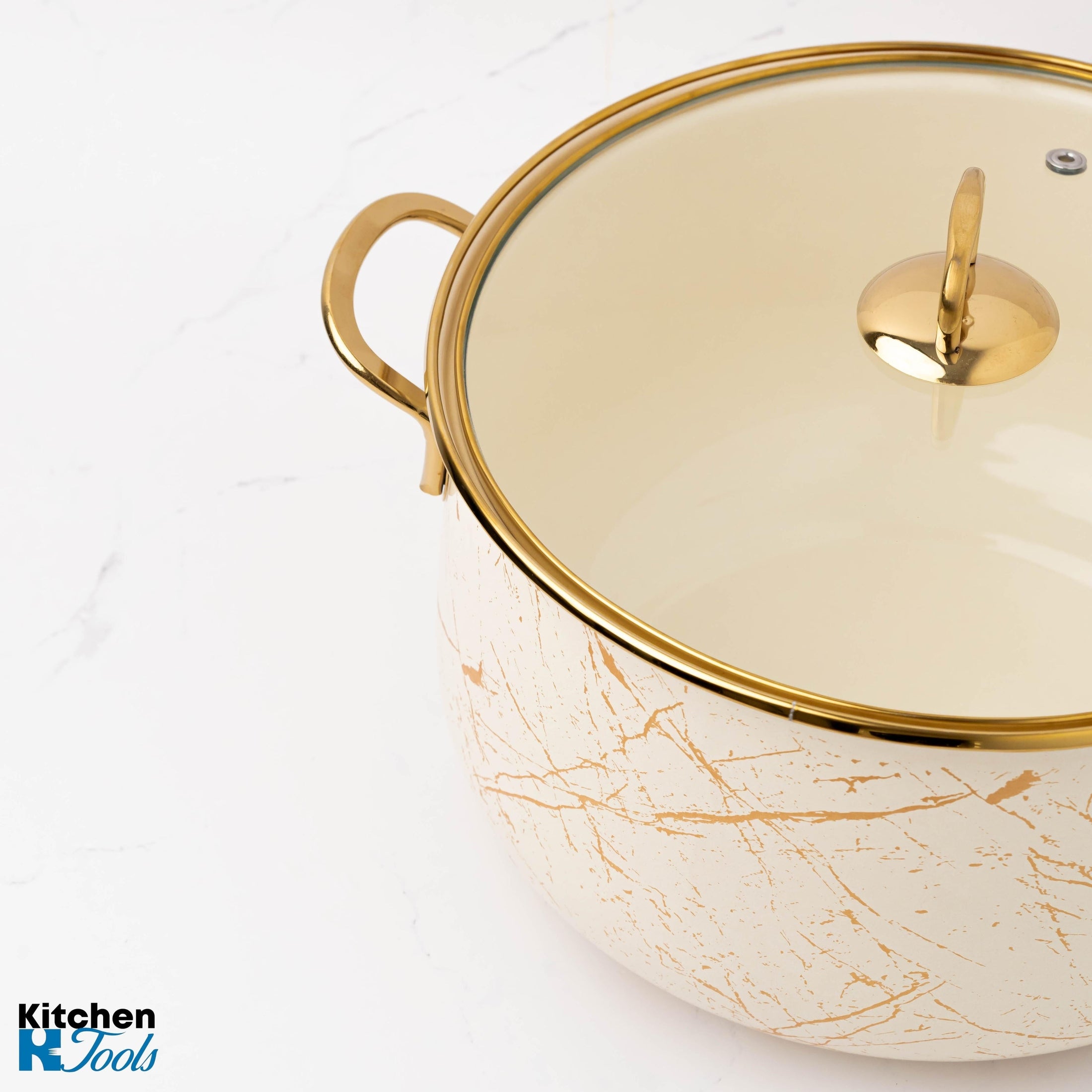 Cratiță emailată Goldmann 3L cu capac sticlă