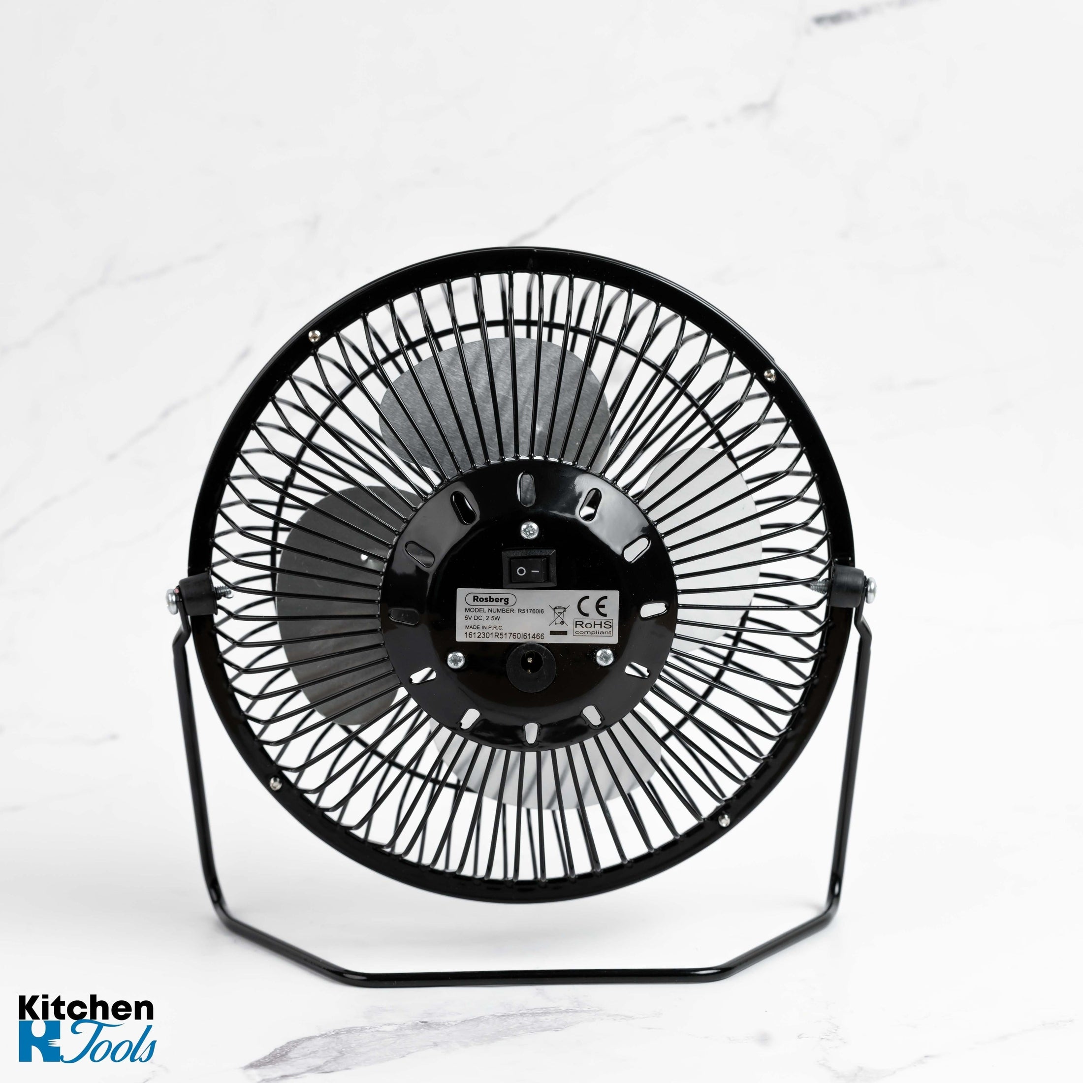 Ventilator Birou USB Rosberg, 19 cm, Negru