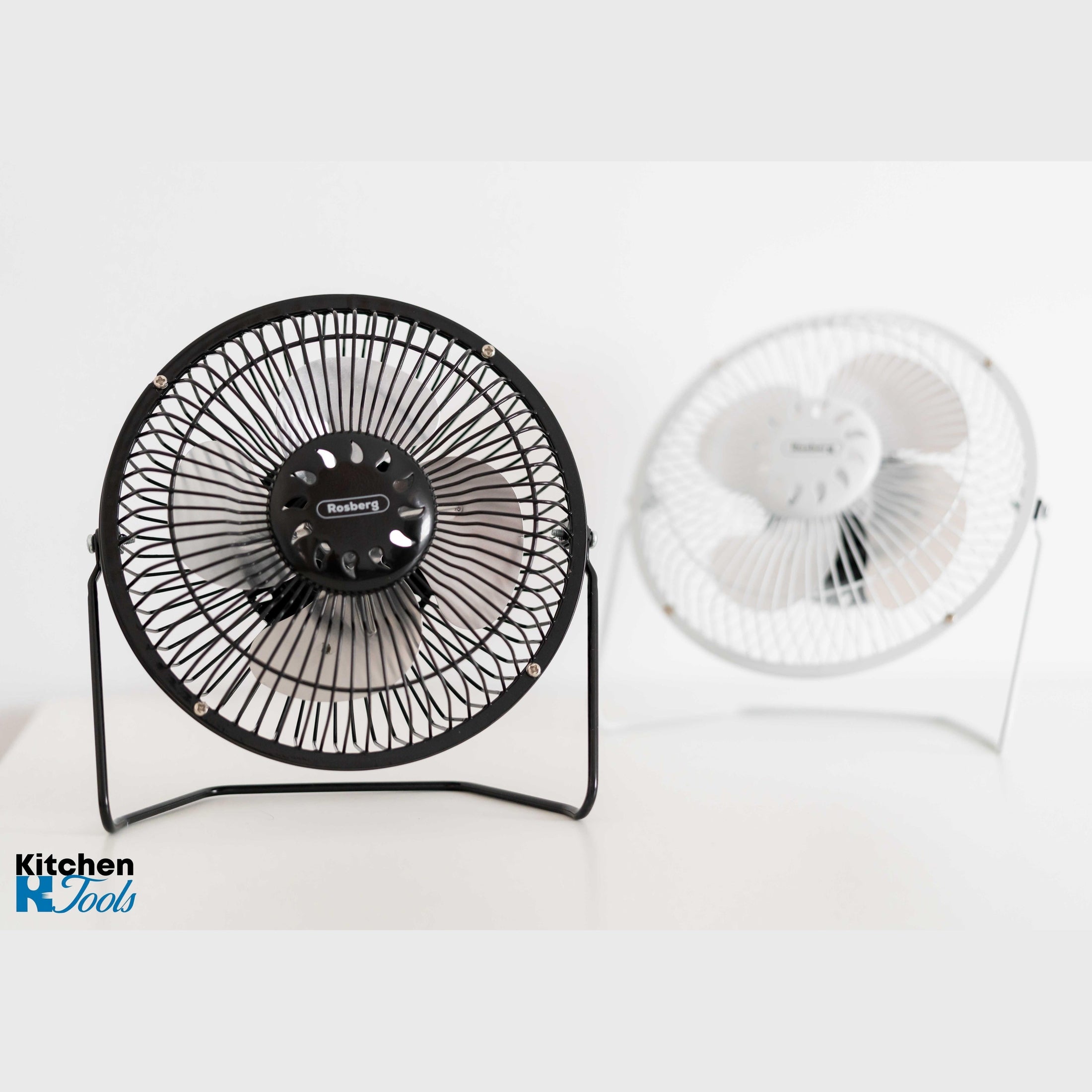 Ventilator USB Rosberg 2.5W, alb, 19 cm, pentru birou