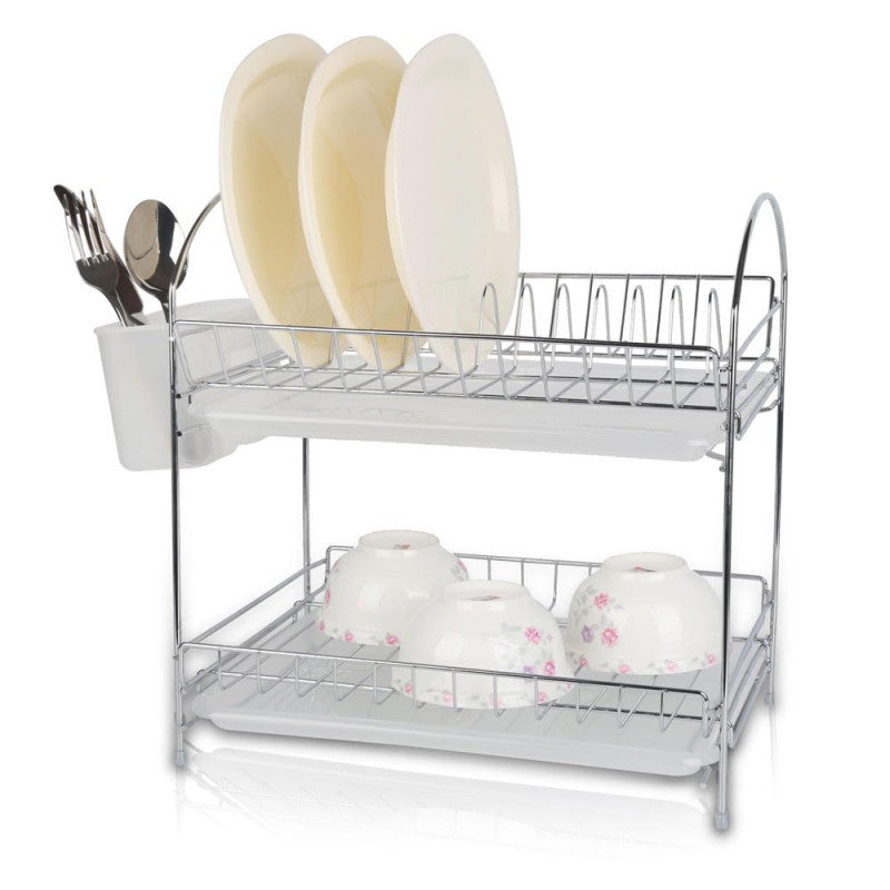 Suport de vase Rosberg inox alb, 2 nivele, 34x23x35.5cm