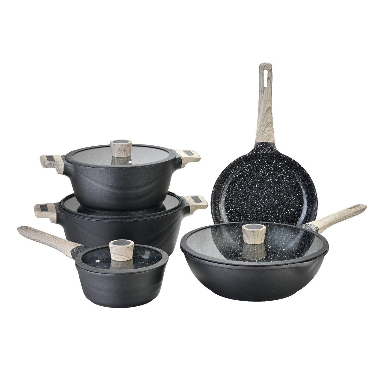 Set vase gătit 9 piese, 3 straturi ceramice, Goldmann