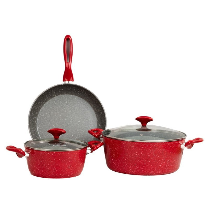 Set cratițe aluminiu forjat GOLDMANN, roșu