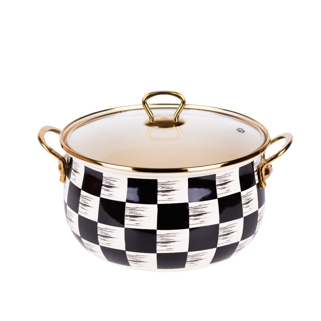 Cratita emailata Goldmann, 24cm, 6.2L, inductie, bej-negru