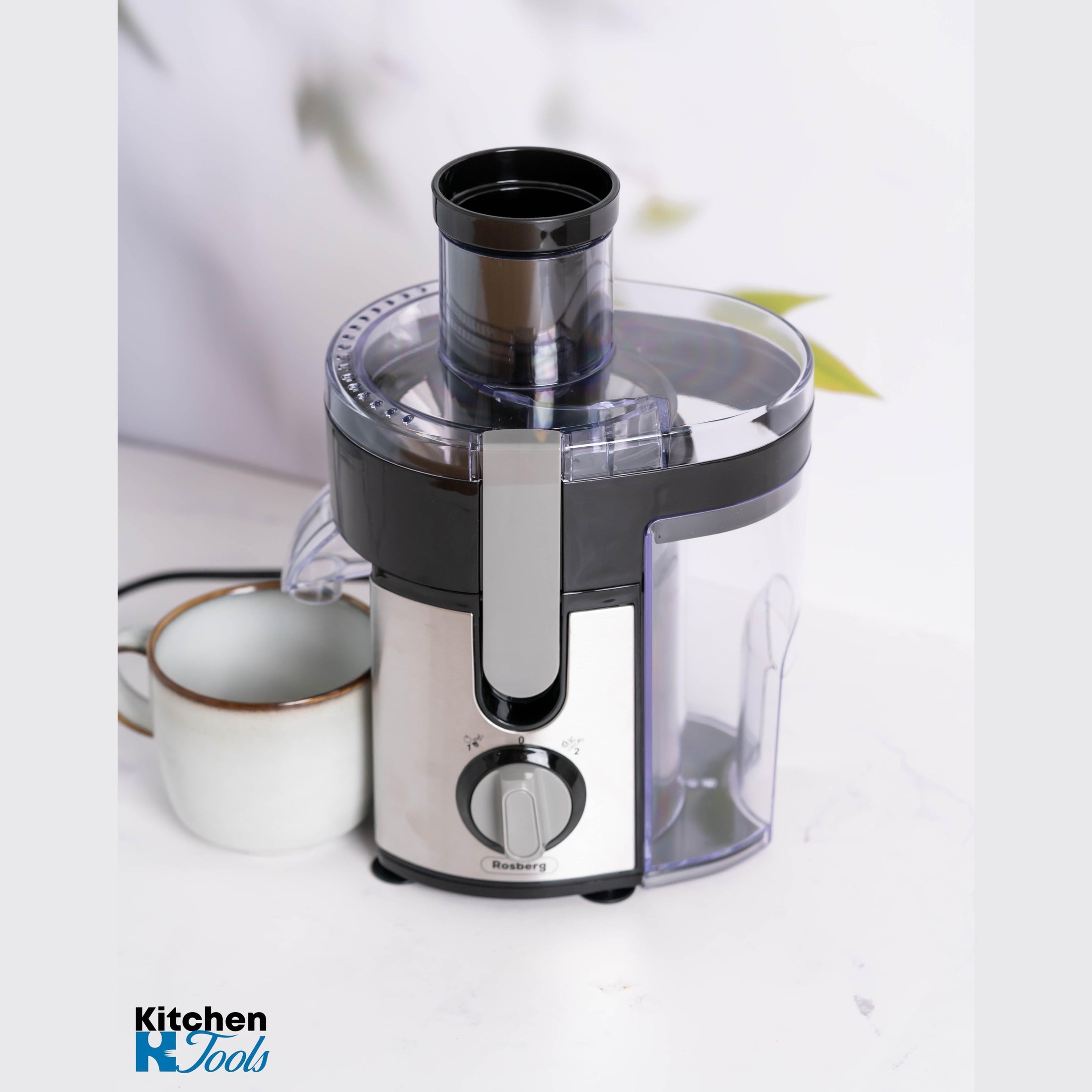 Storcător Rosberg fructe/legume, 600W, Negru/Inox