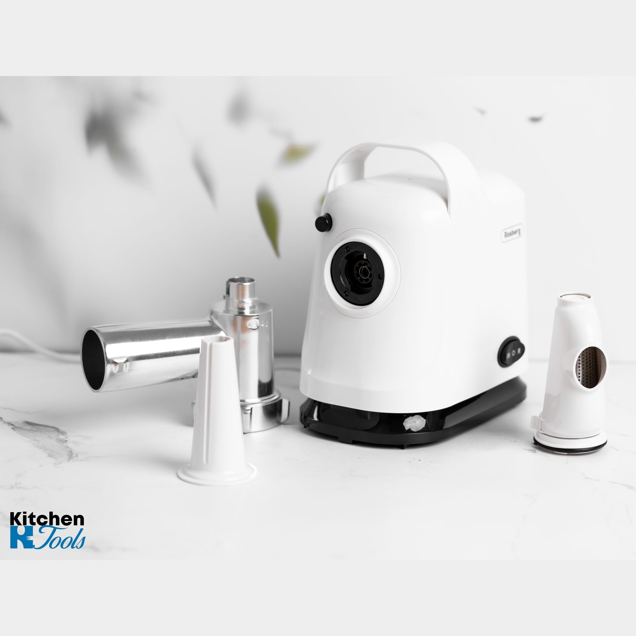 Mașina de tocat Rosberg, alb, cu storcător de roșii