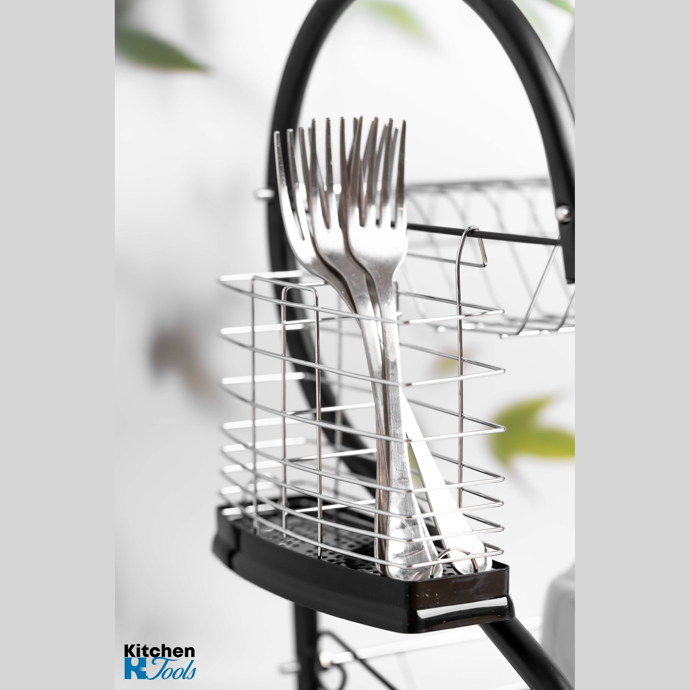 Uscător vase 2 nivele Rosberg, inox, negru