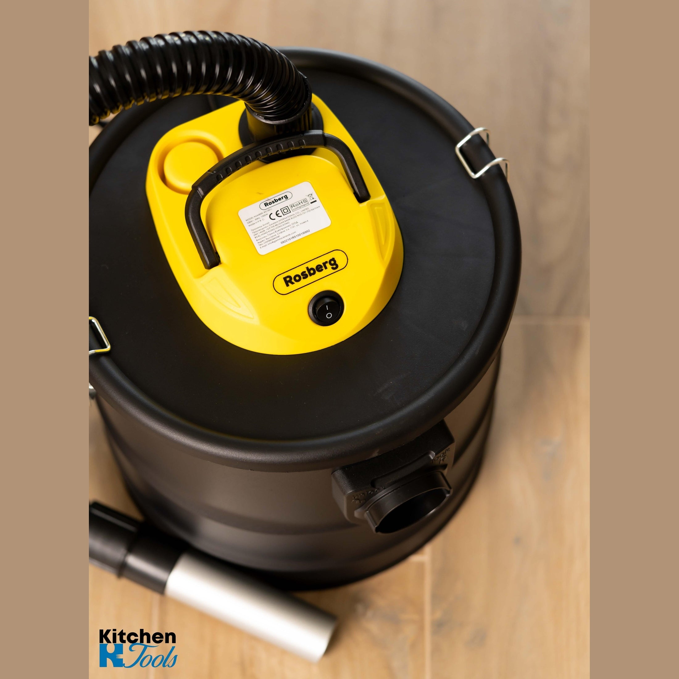 Aspirator cenusa 1000W Rosberg negru/galben