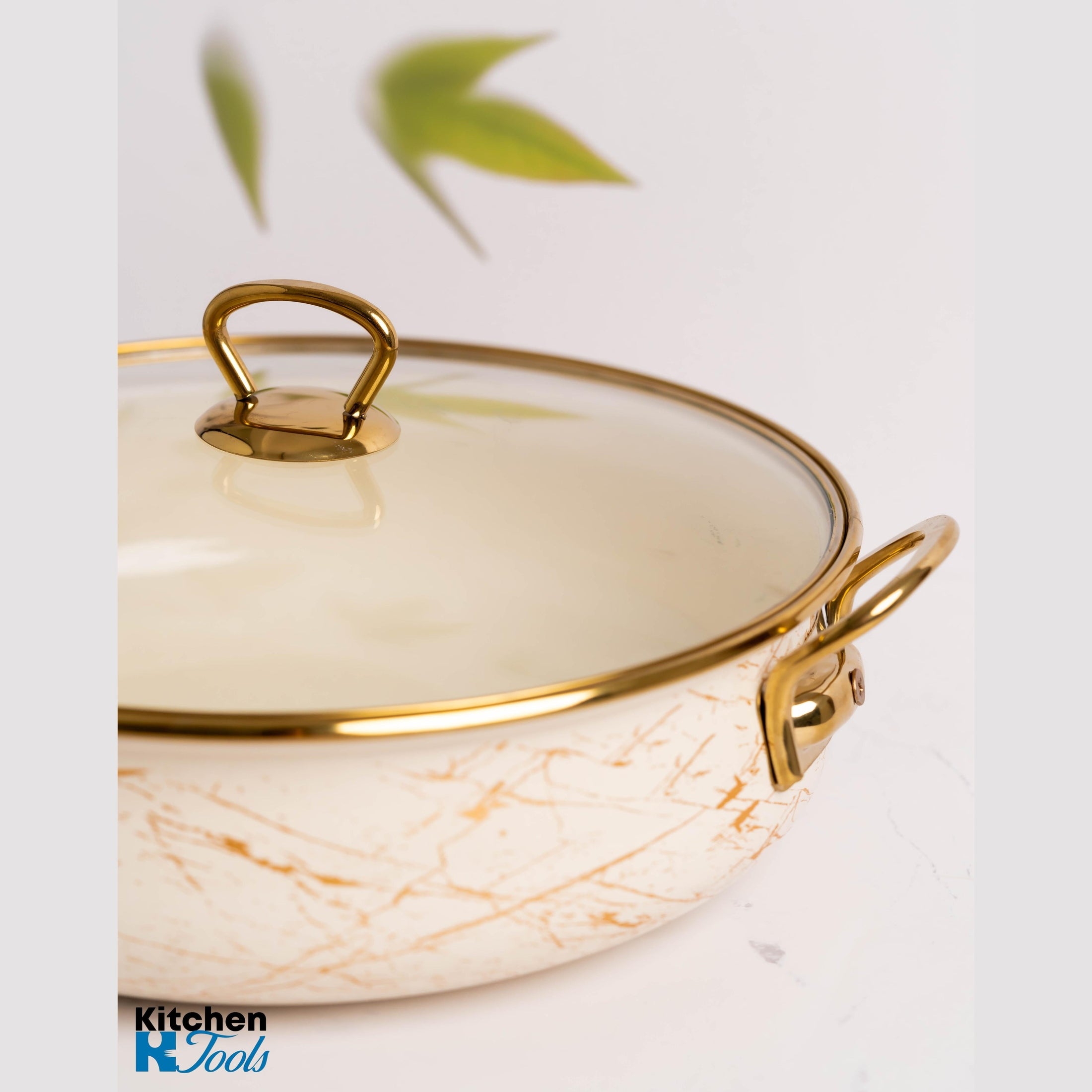 Cratiță emailată 24x8cm Goldmann cu mânere aurii