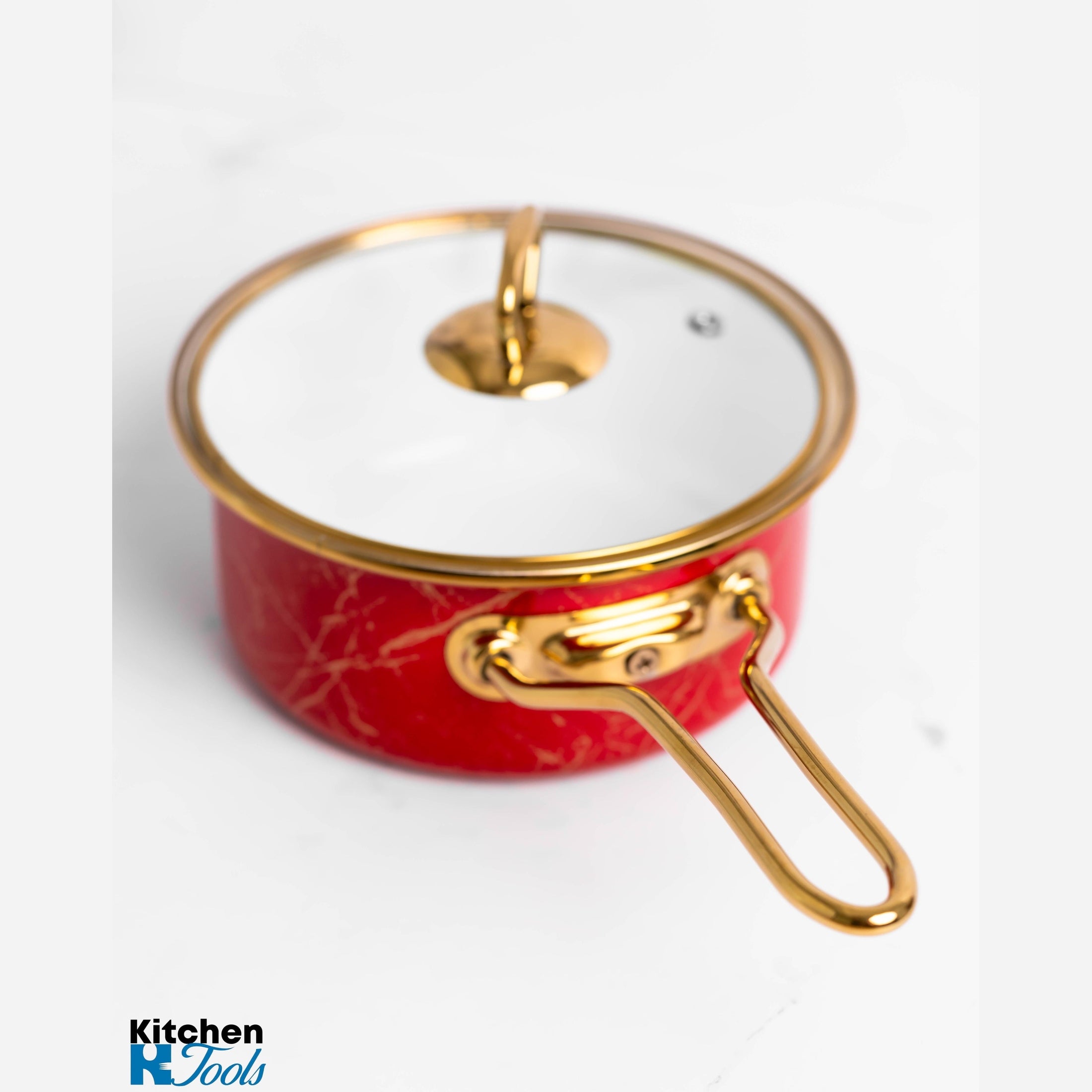 Cratiță Emailată Goldmann, Roșie, 2L, Capac Inclus