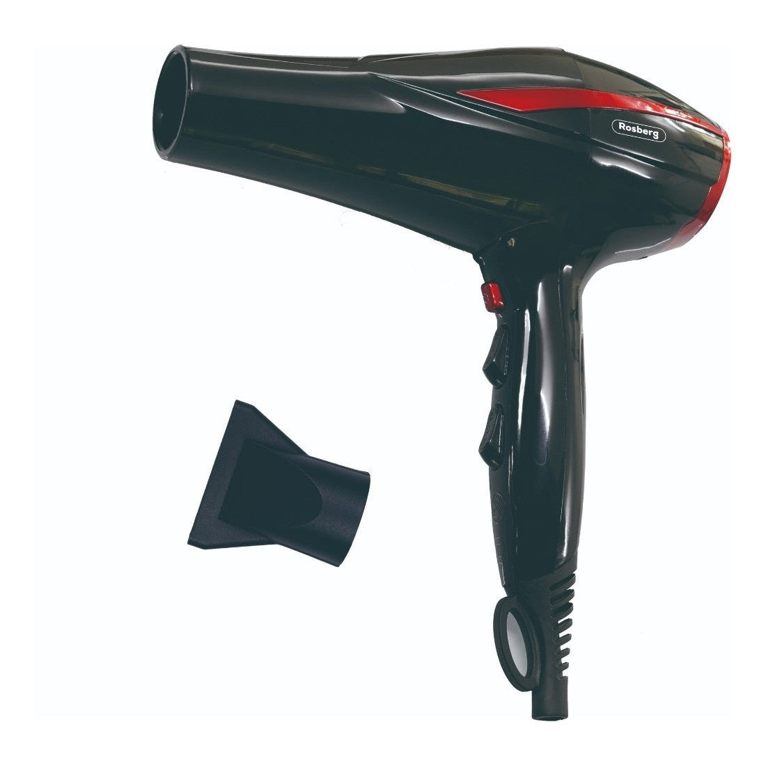 Uscător de păr Rosberg, putere 2200W, culori Negru/Roșu