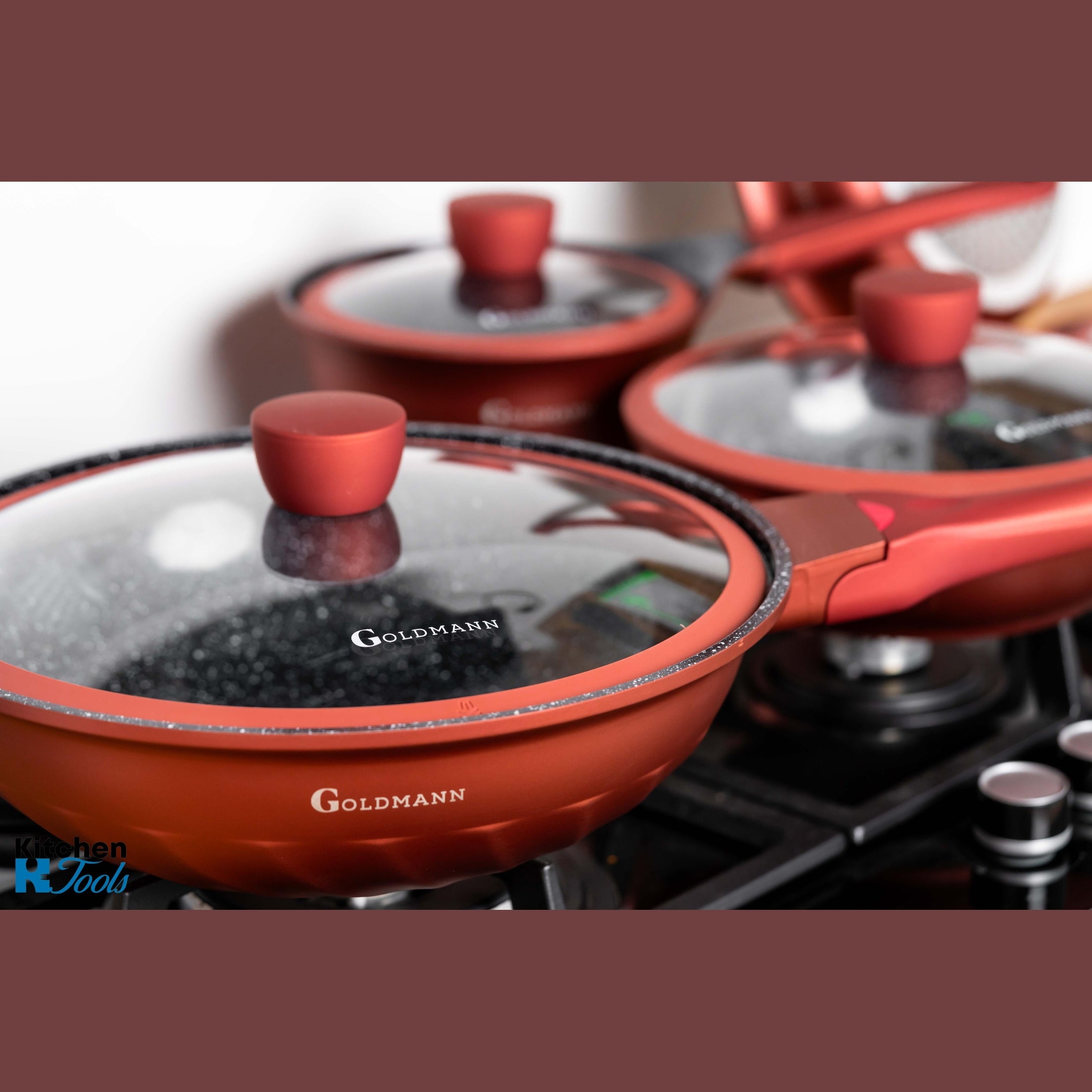 Set Vase Gătit 9 Piese, Aluminiu Turnat, Goldmann