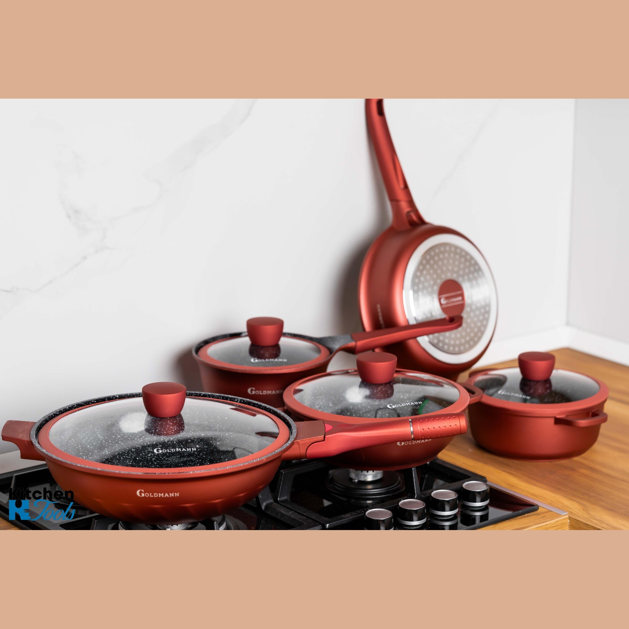 Set Vase Gătit 9 Piese, Aluminiu Turnat, Goldmann