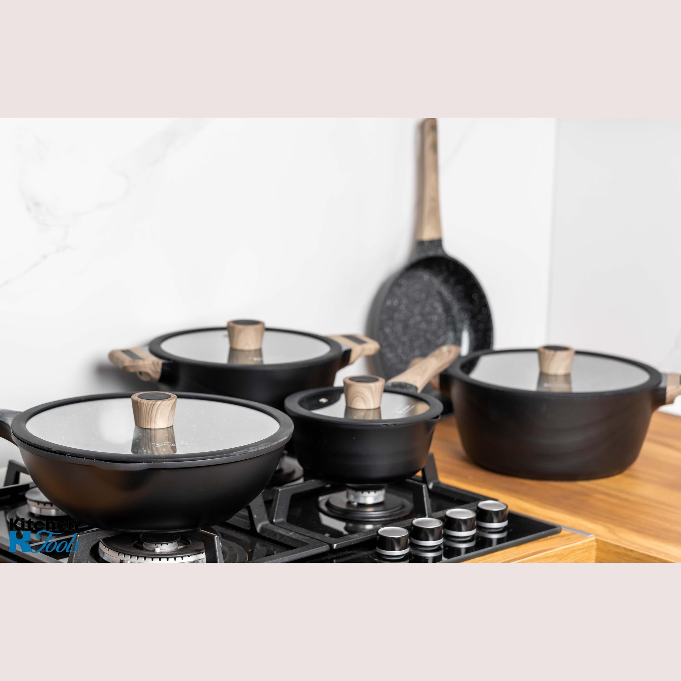 Set vase gătit 9 piese, 3 straturi ceramice, Goldmann