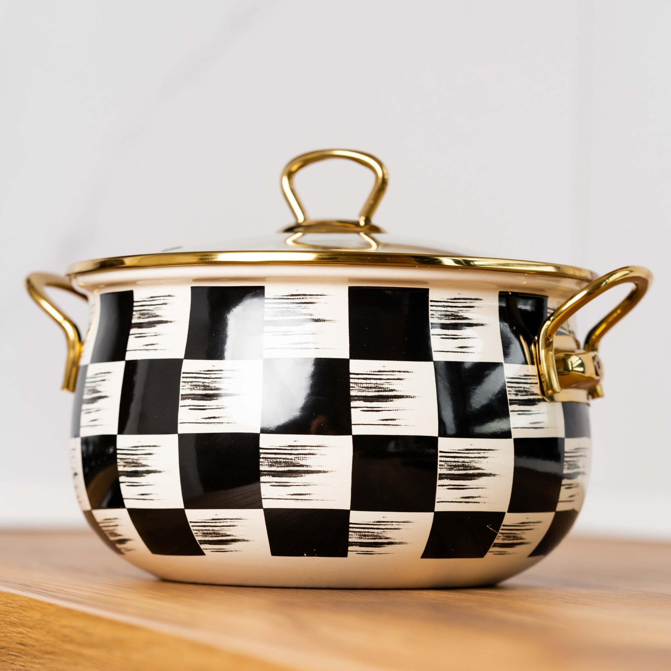 Cratiță emailată Goldmann, 26x14.5cm, bej-negru