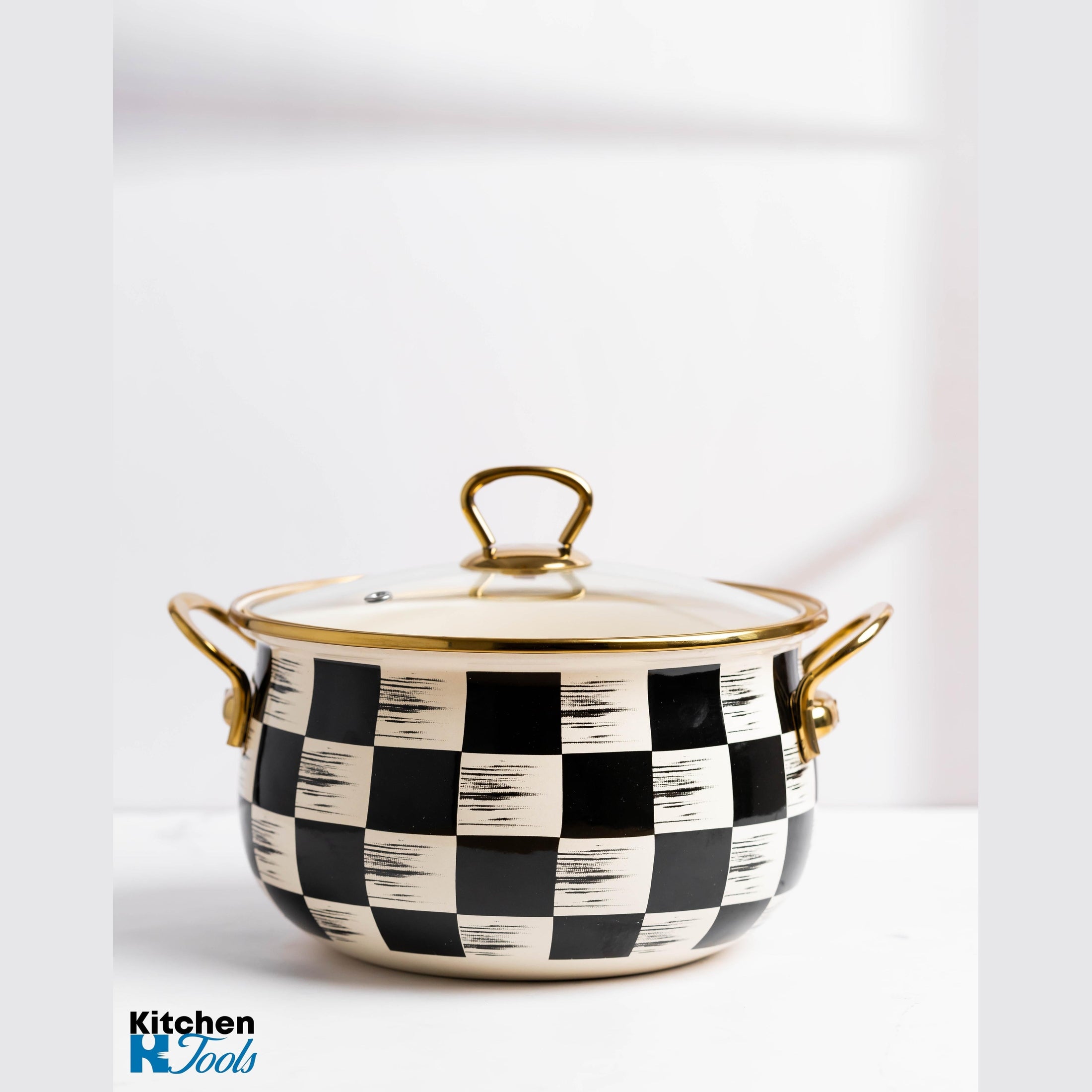 Cratiță emailată Goldmann, 26x14.5cm, bej-negru